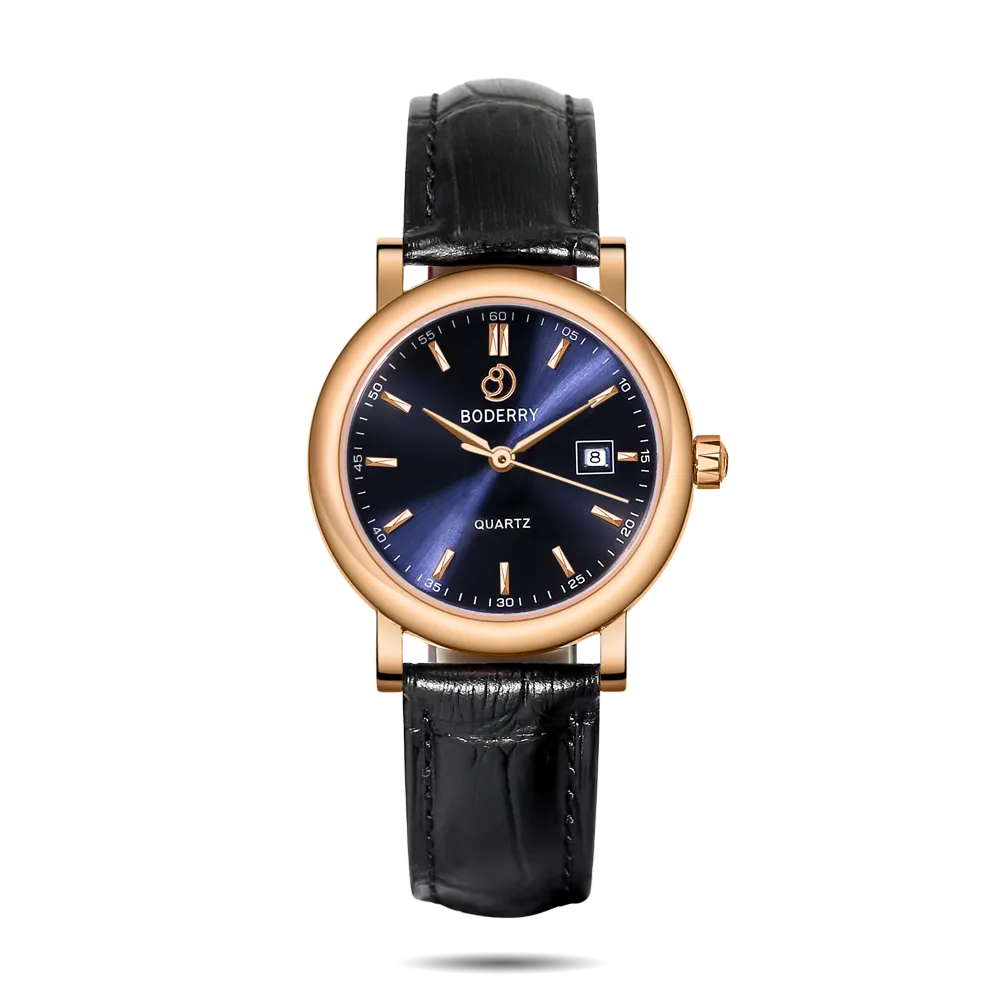 CLASSIC 32MM - Swiss Quartz Movement Watch | Rose Gold & Blue