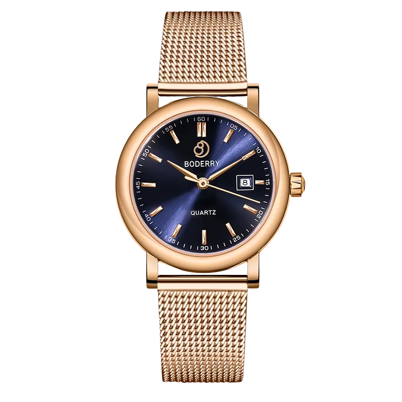 CLASSIC 32MM - Swiss Quartz Movement Watch | Rose Gold & Blue