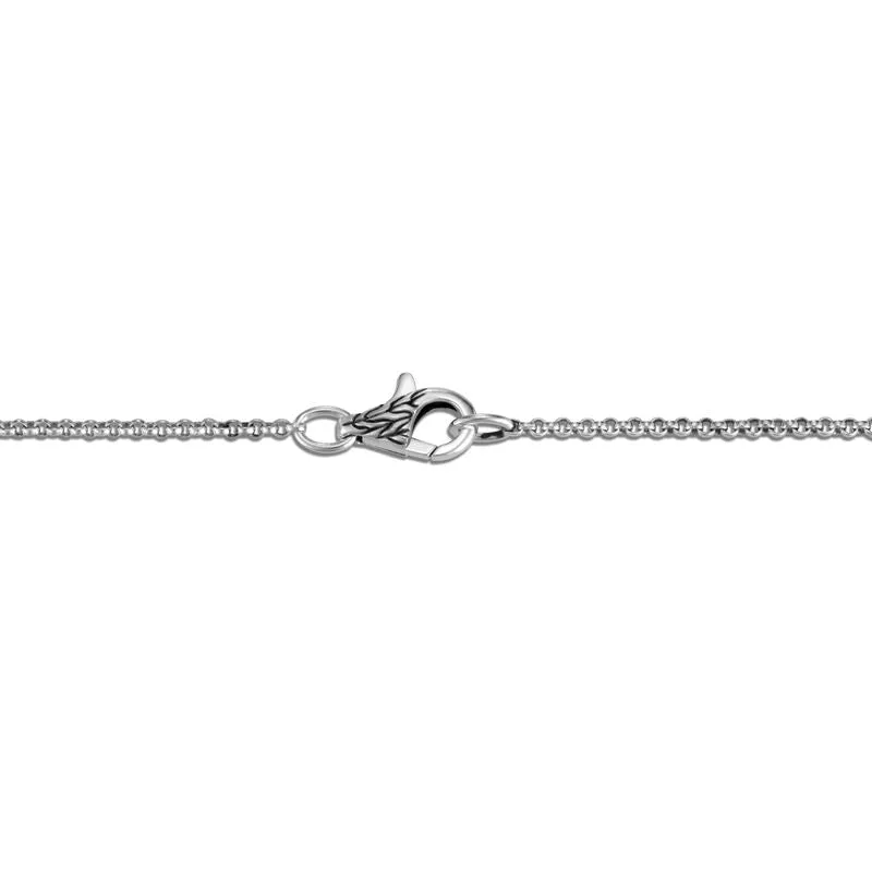 Classic Chain Hammered Sugarloaf Pendant Necklace