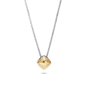 Classic Chain Hammered Sugarloaf Pendant Necklace