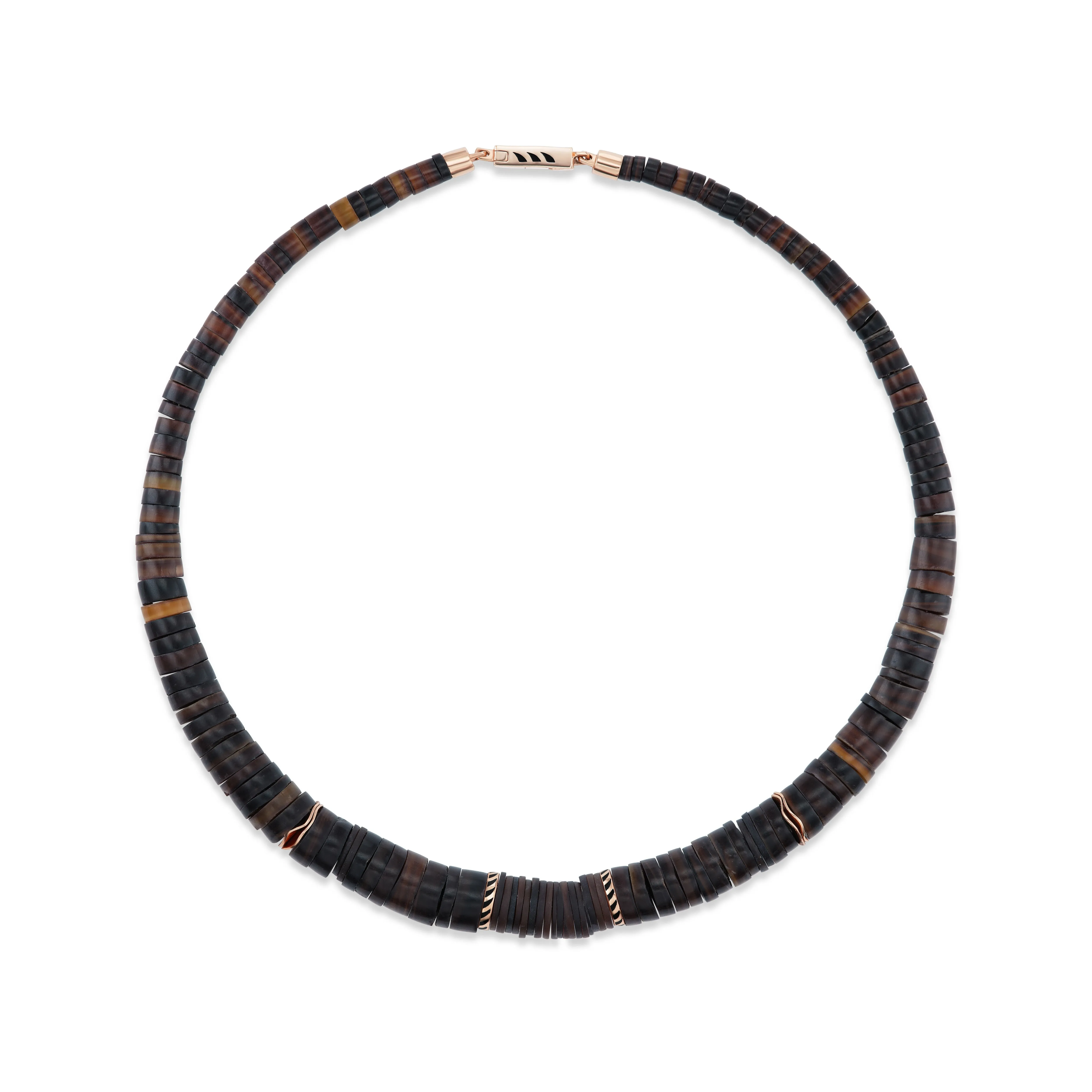 Classic Chocolate Shell & Coco Shark Fin Puka Necklace