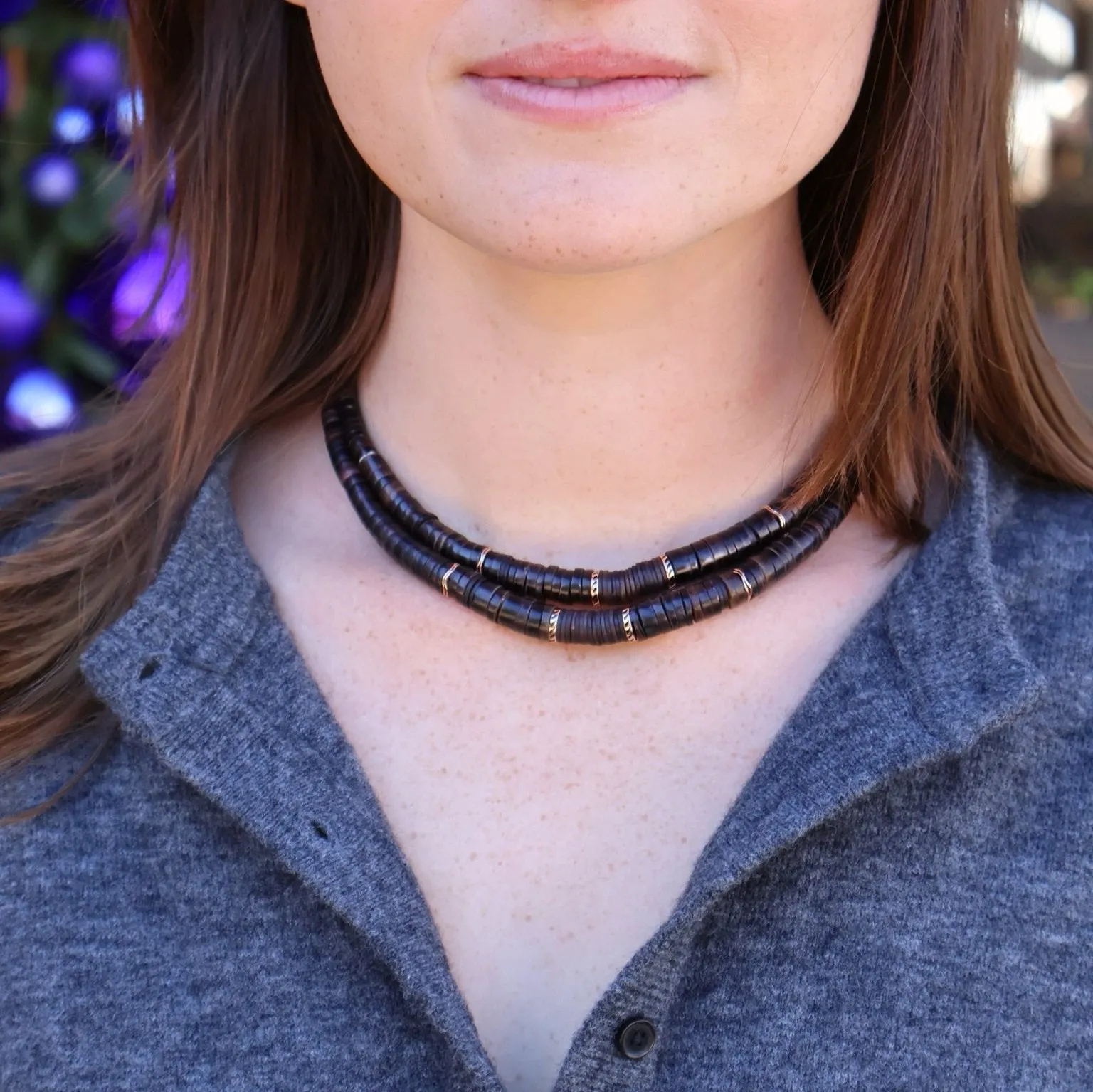 Classic Chocolate Shell & Coco Shark Fin Puka Necklace