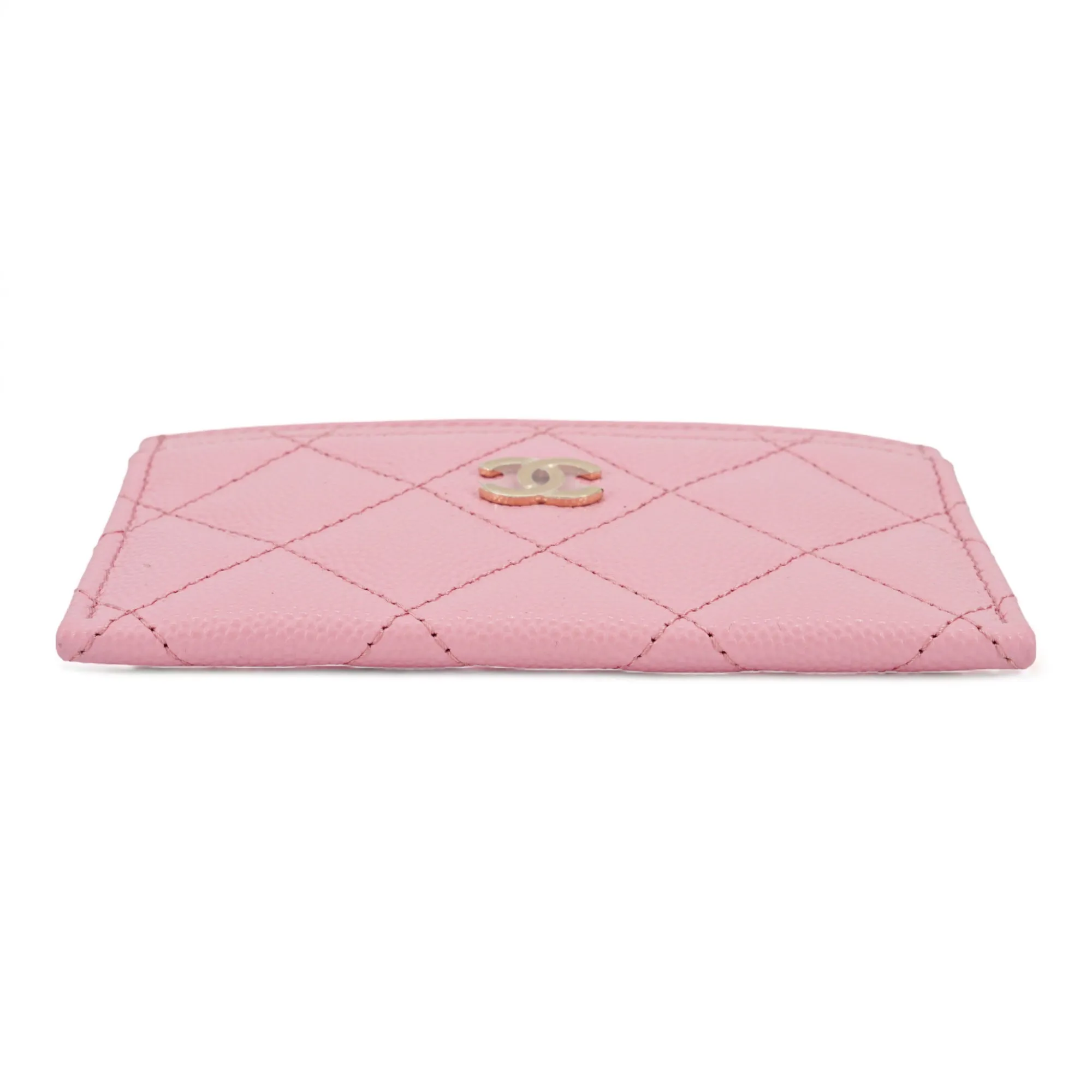 Classic Flat Card Holder in Pink Caviar