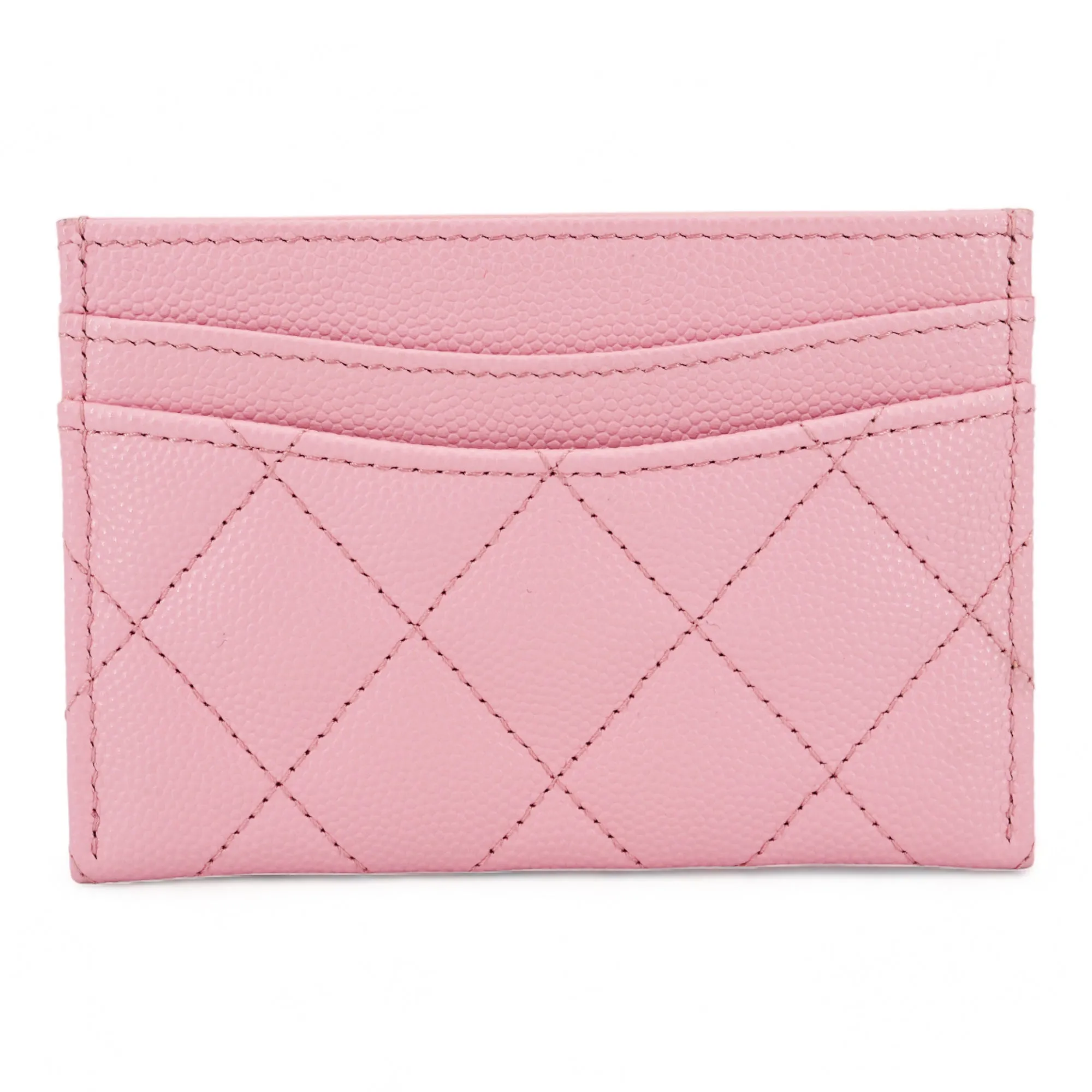 Classic Flat Card Holder in Pink Caviar