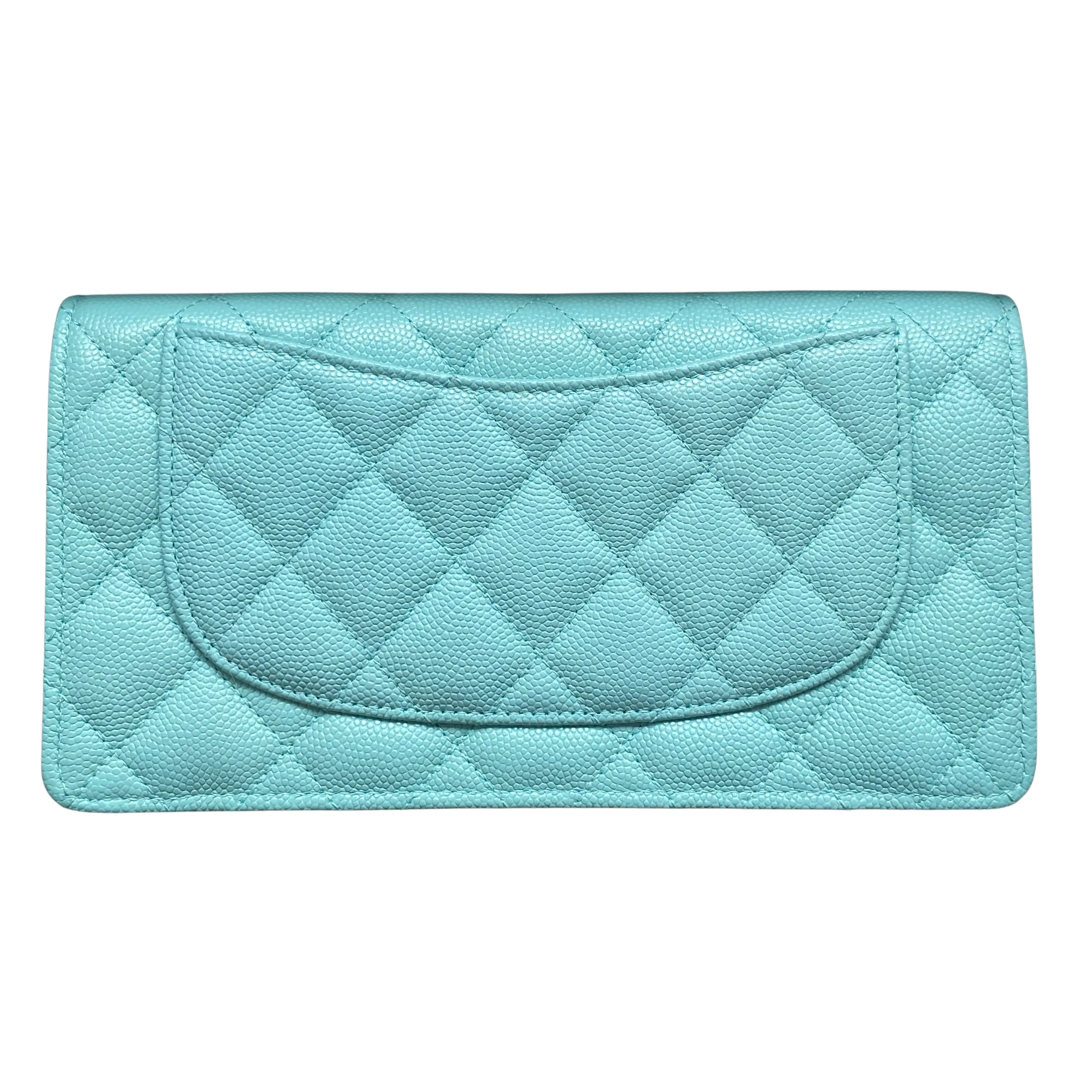 Classic Long Bifold Wallet in 19C Tiffany Blue Caviar