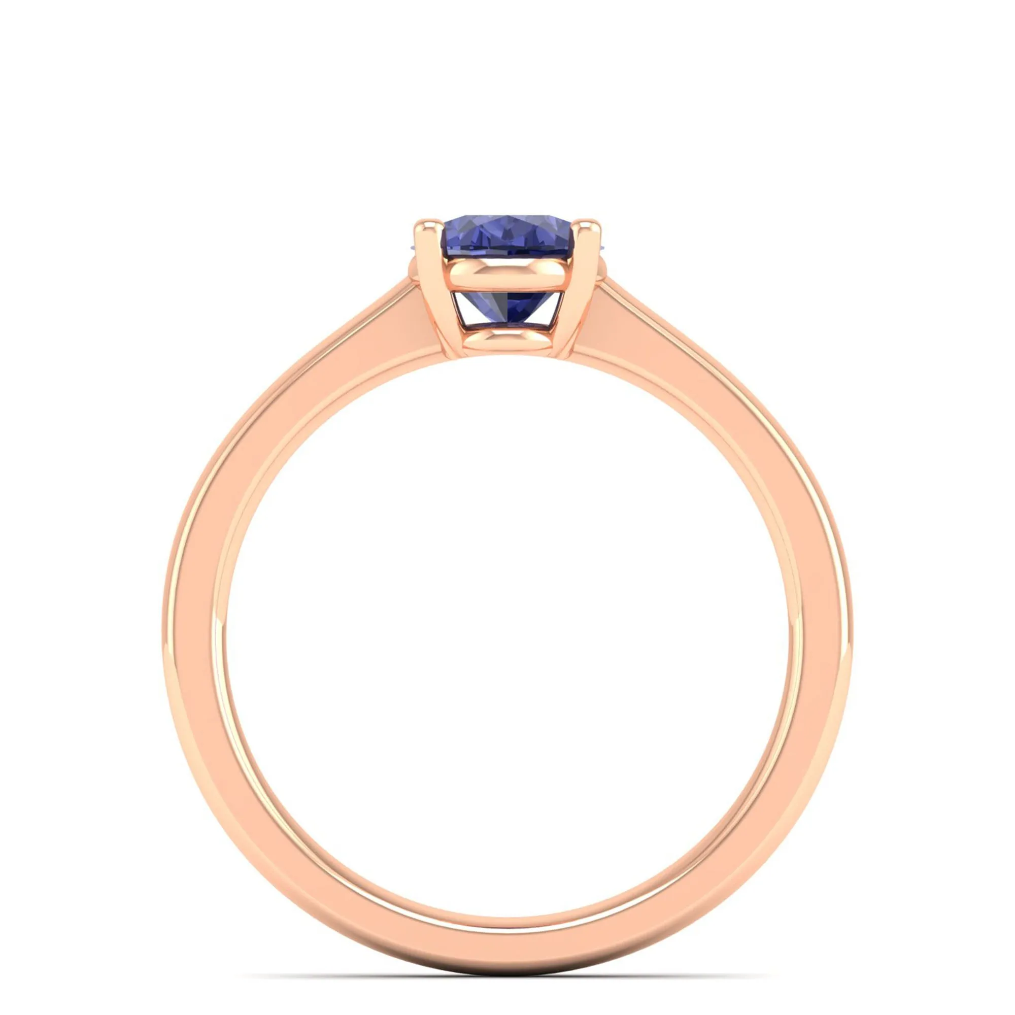 Classic Oval Prong-Set Tanzanite Ring