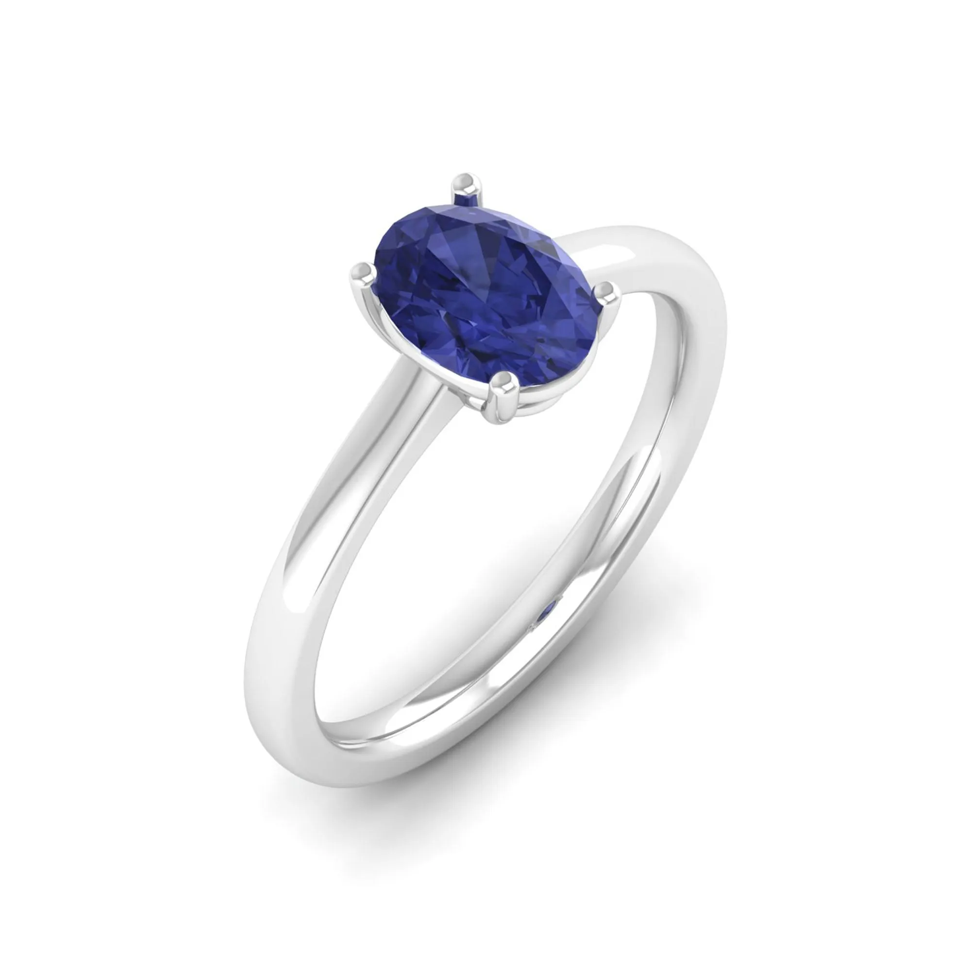 Classic Oval Prong-Set Tanzanite Ring
