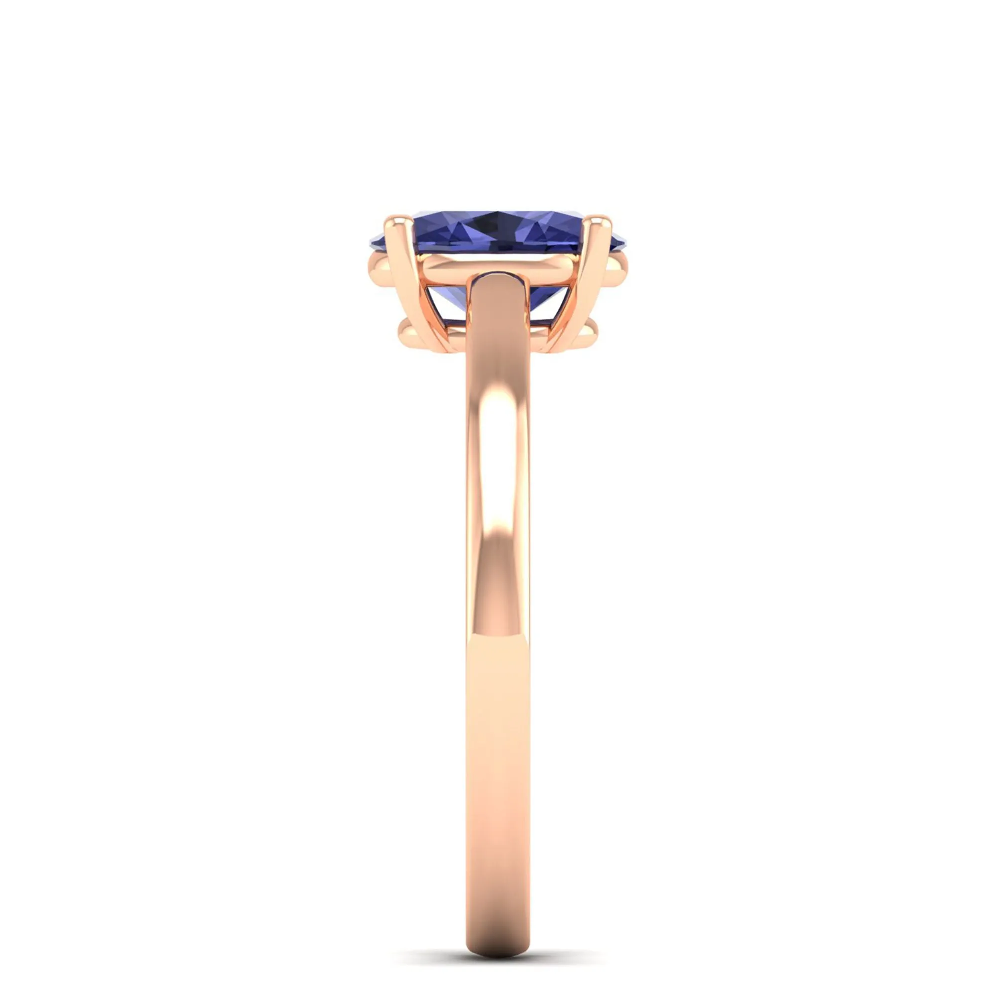 Classic Oval Prong-Set Tanzanite Ring
