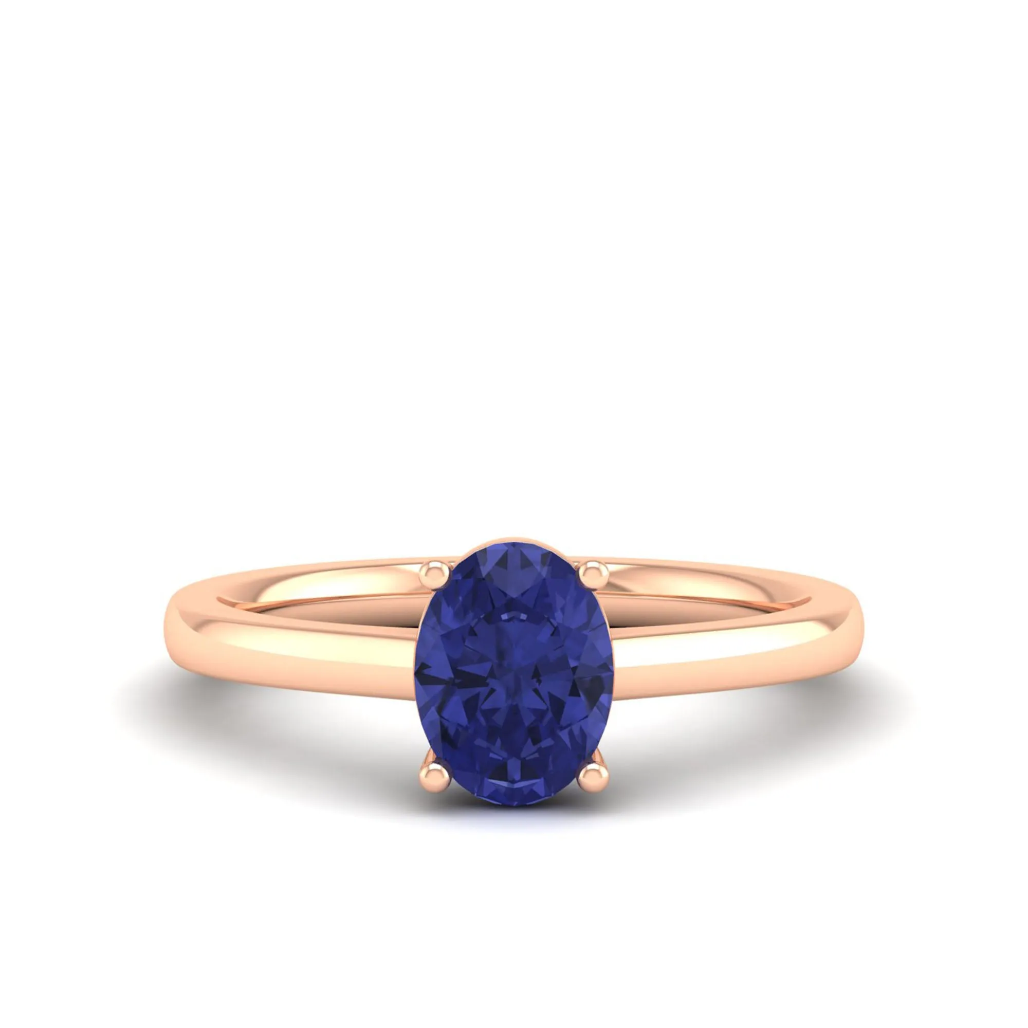 Classic Oval Prong-Set Tanzanite Ring