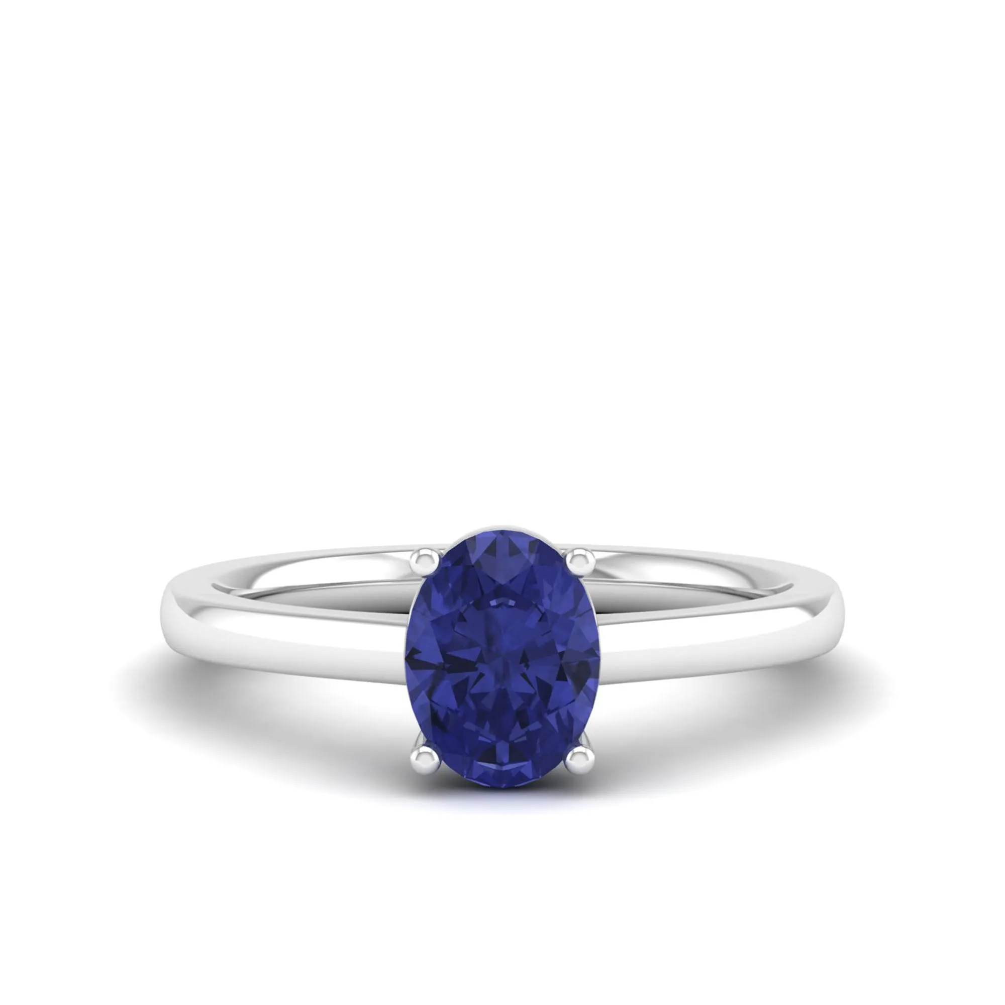 Classic Oval Prong-Set Tanzanite Ring