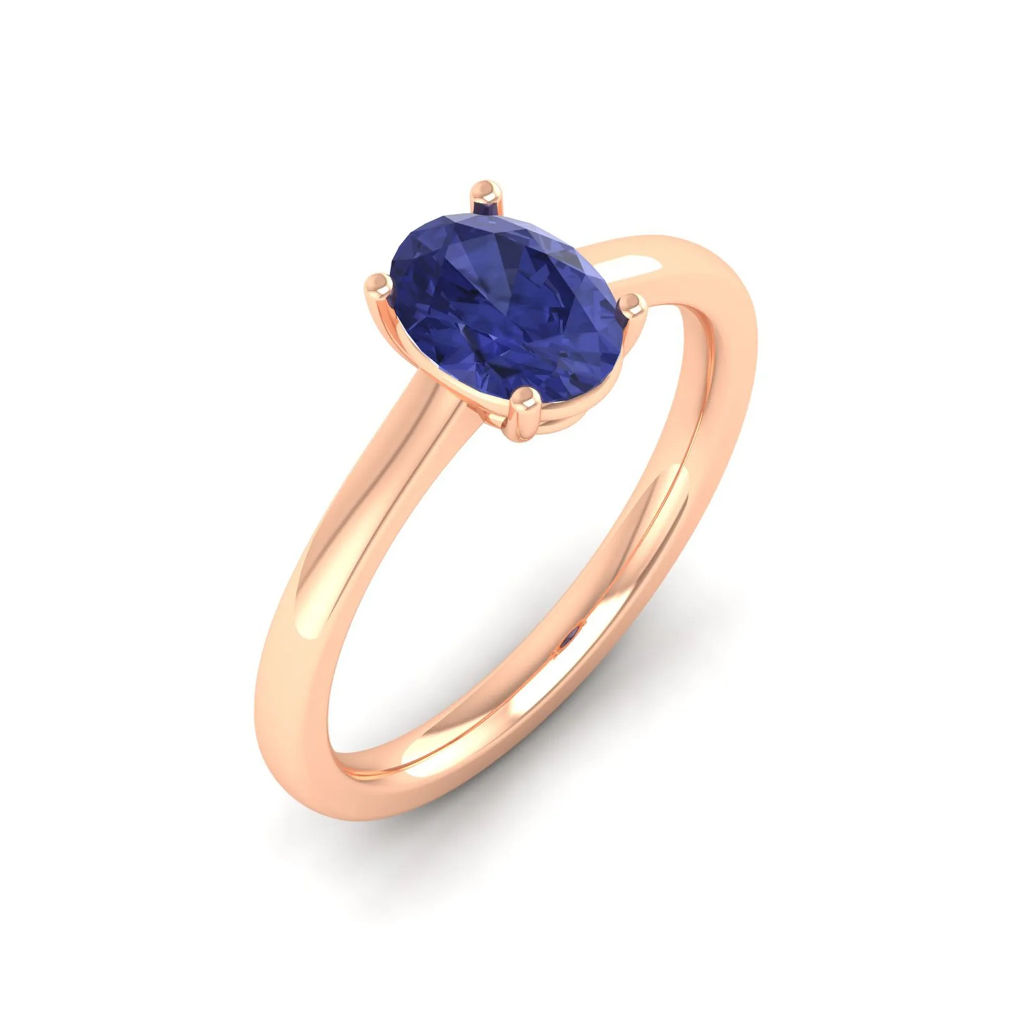 Classic Oval Prong-Set Tanzanite Ring