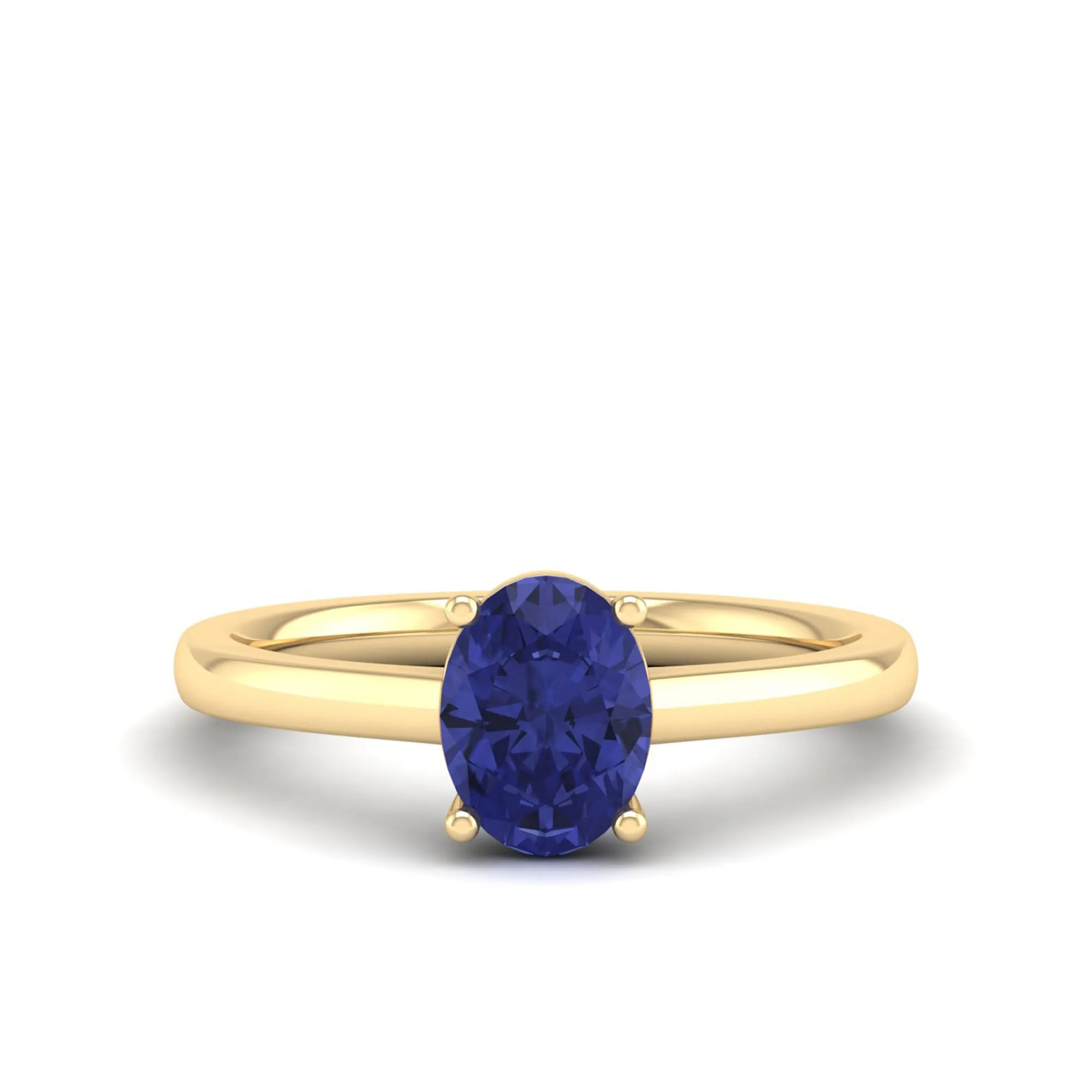Classic Oval Prong-Set Tanzanite Ring
