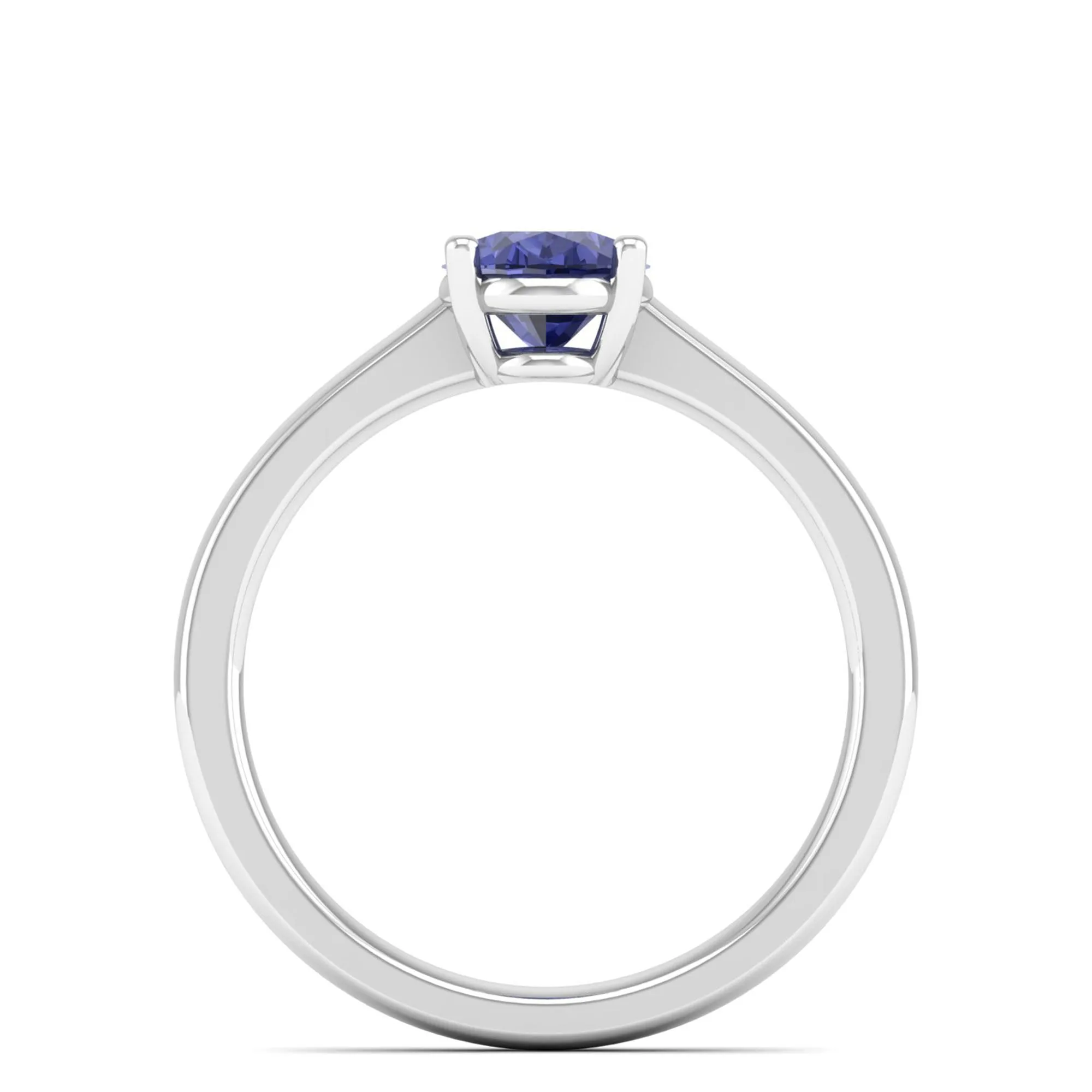 Classic Oval Prong-Set Tanzanite Ring