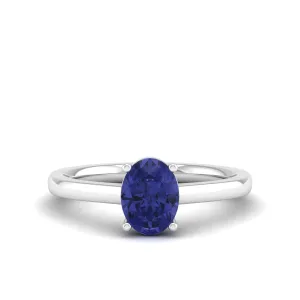 Classic Oval Prong-Set Tanzanite Ring