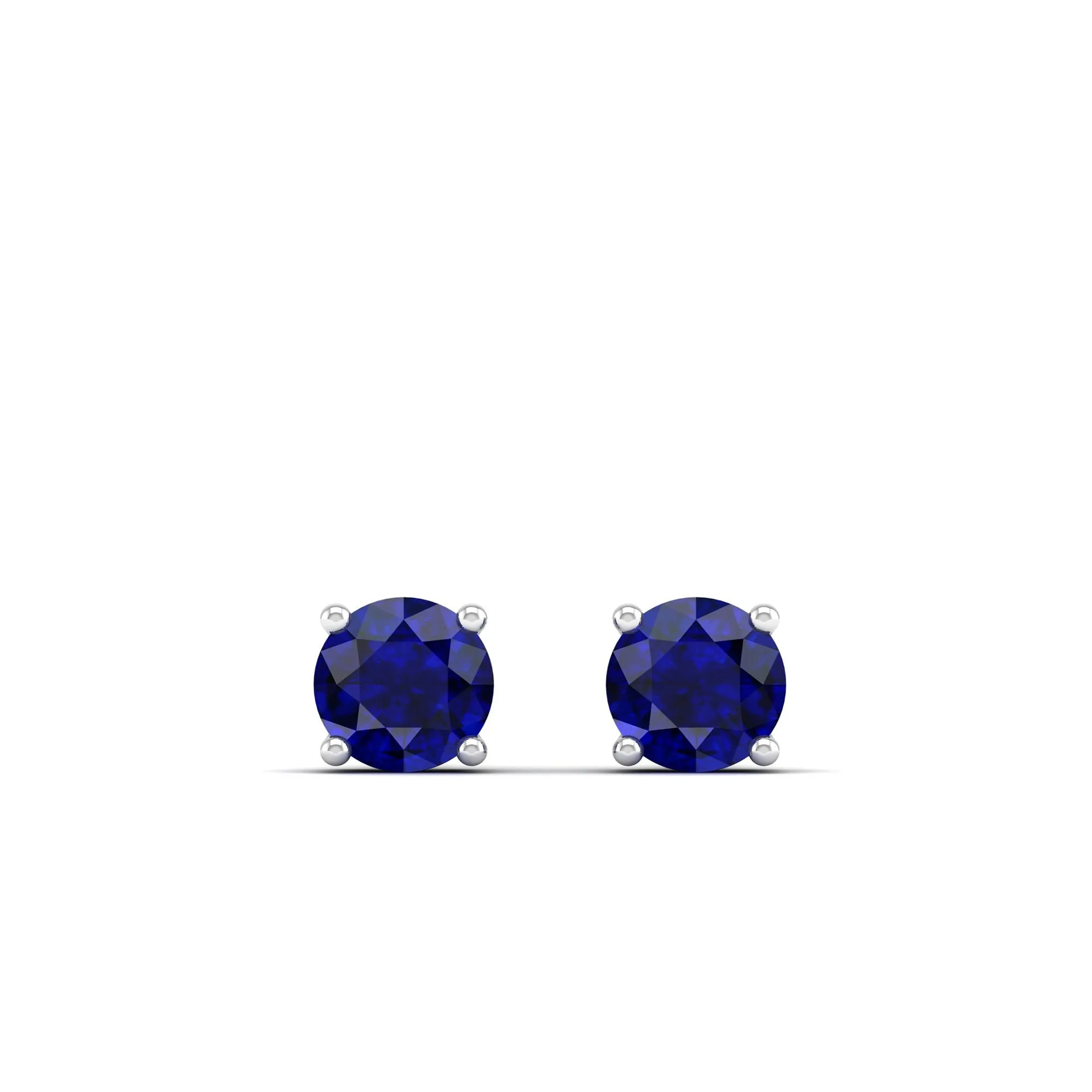 Classic Round Sapphire Prong Stud Earrings
