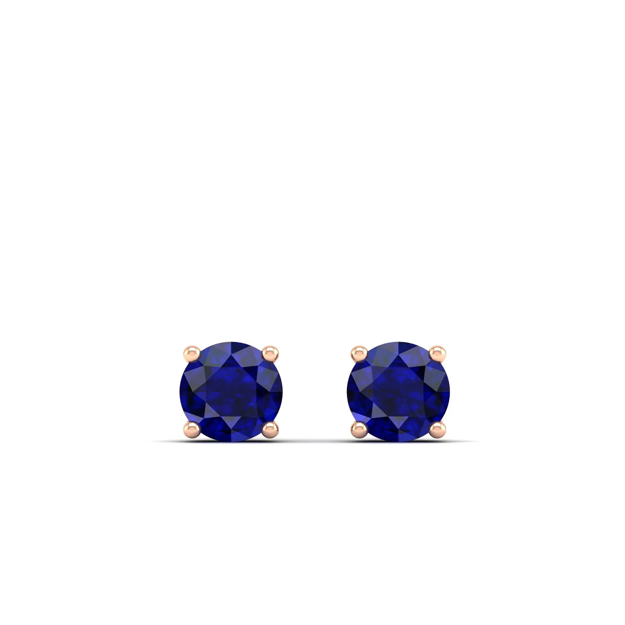 Classic Round Sapphire Prong Stud Earrings
