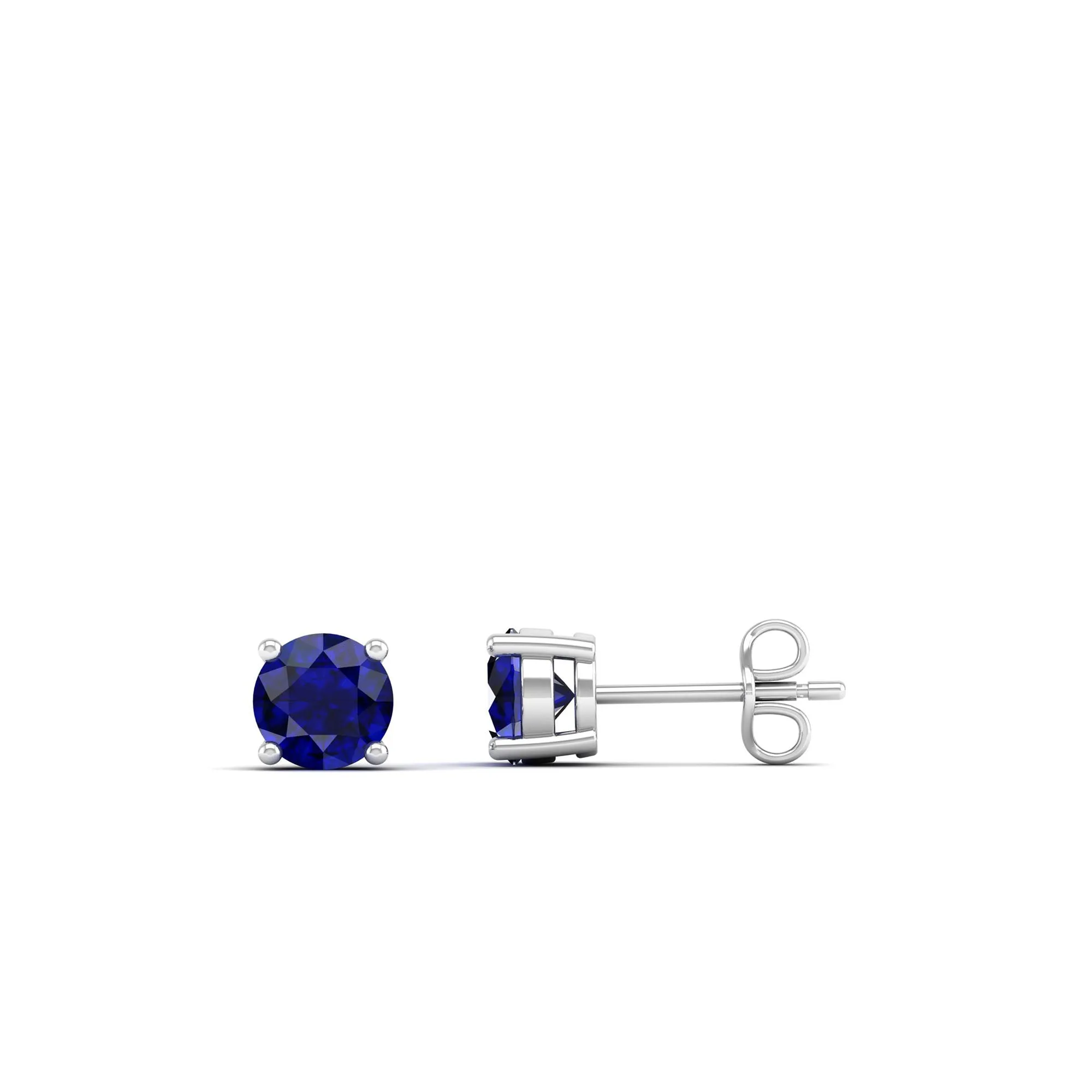 Classic Round Sapphire Prong Stud Earrings
