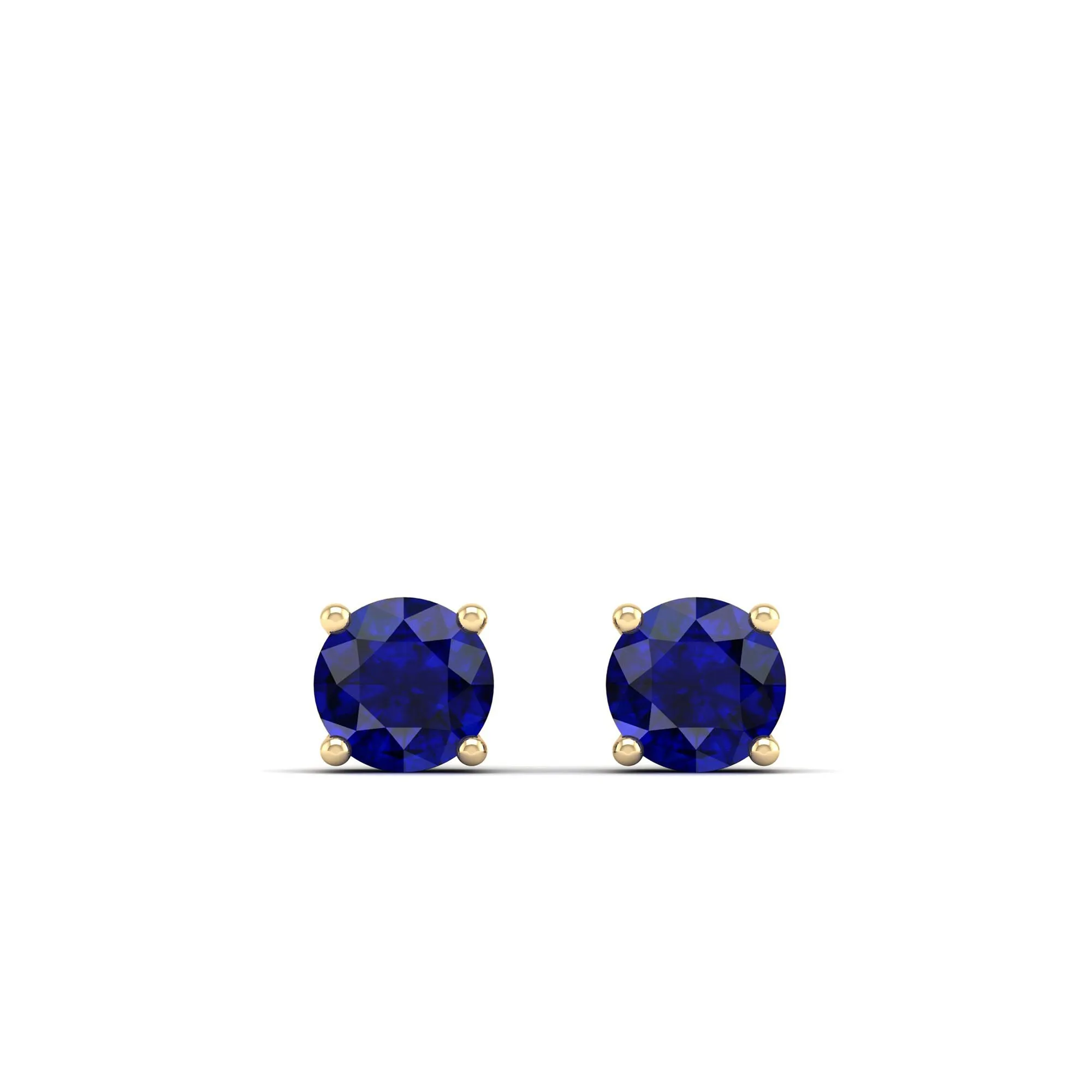 Classic Round Sapphire Prong Stud Earrings
