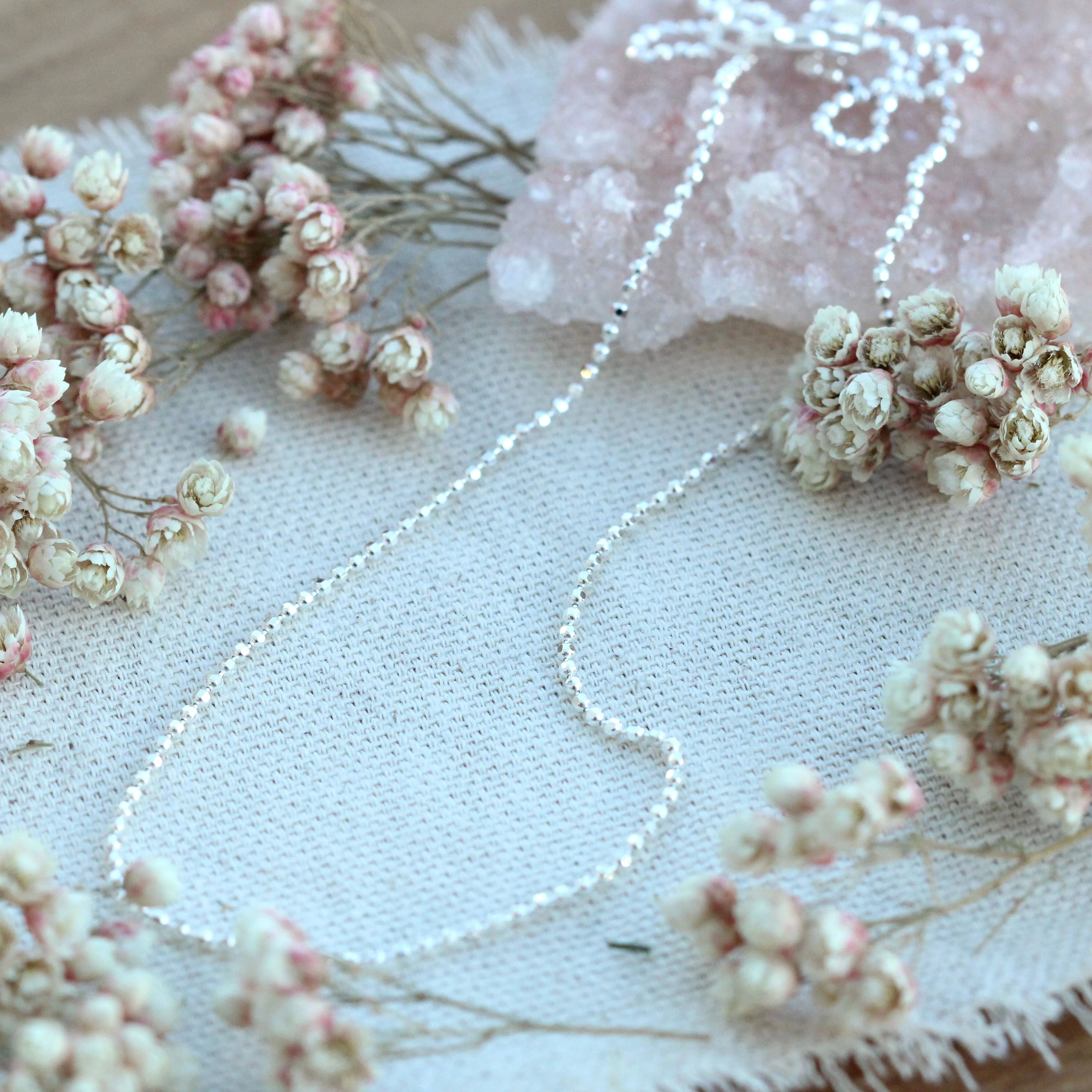 Classic Sterling Silver Faceted Ball Chain