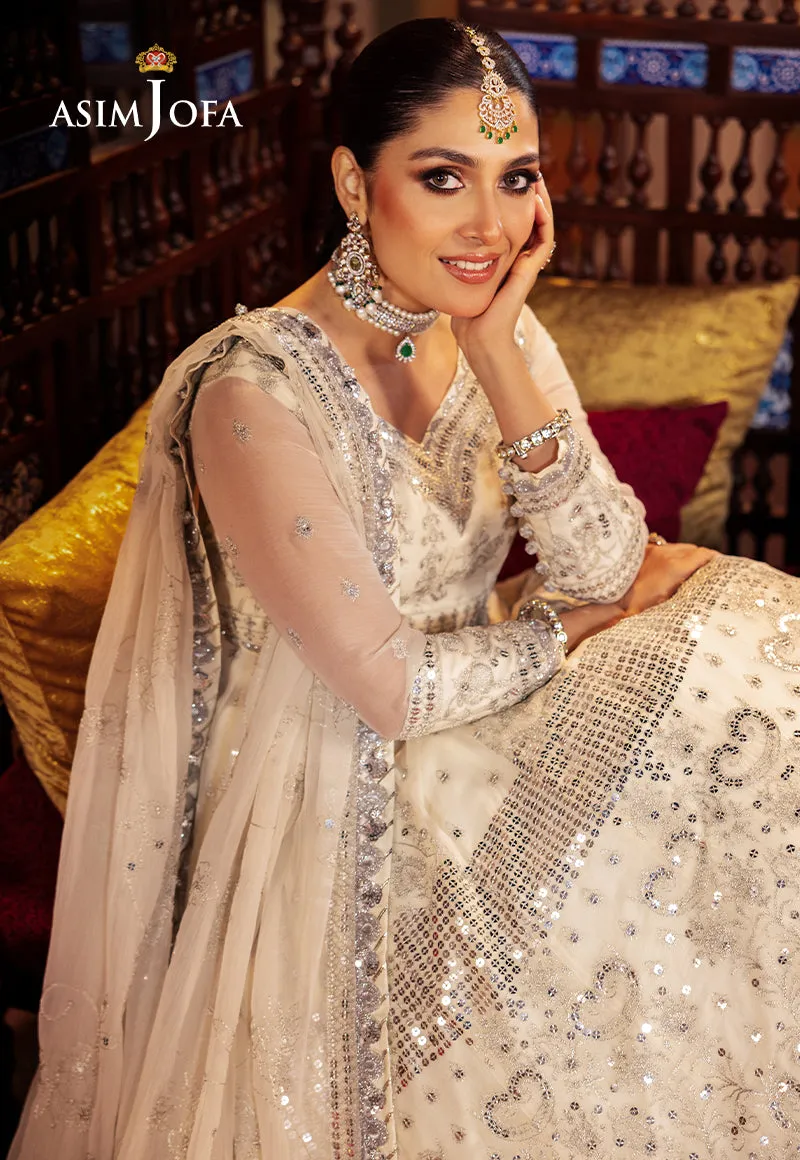 Classic White Shade Luxury Embroidered Pakistani Party Wear Frock