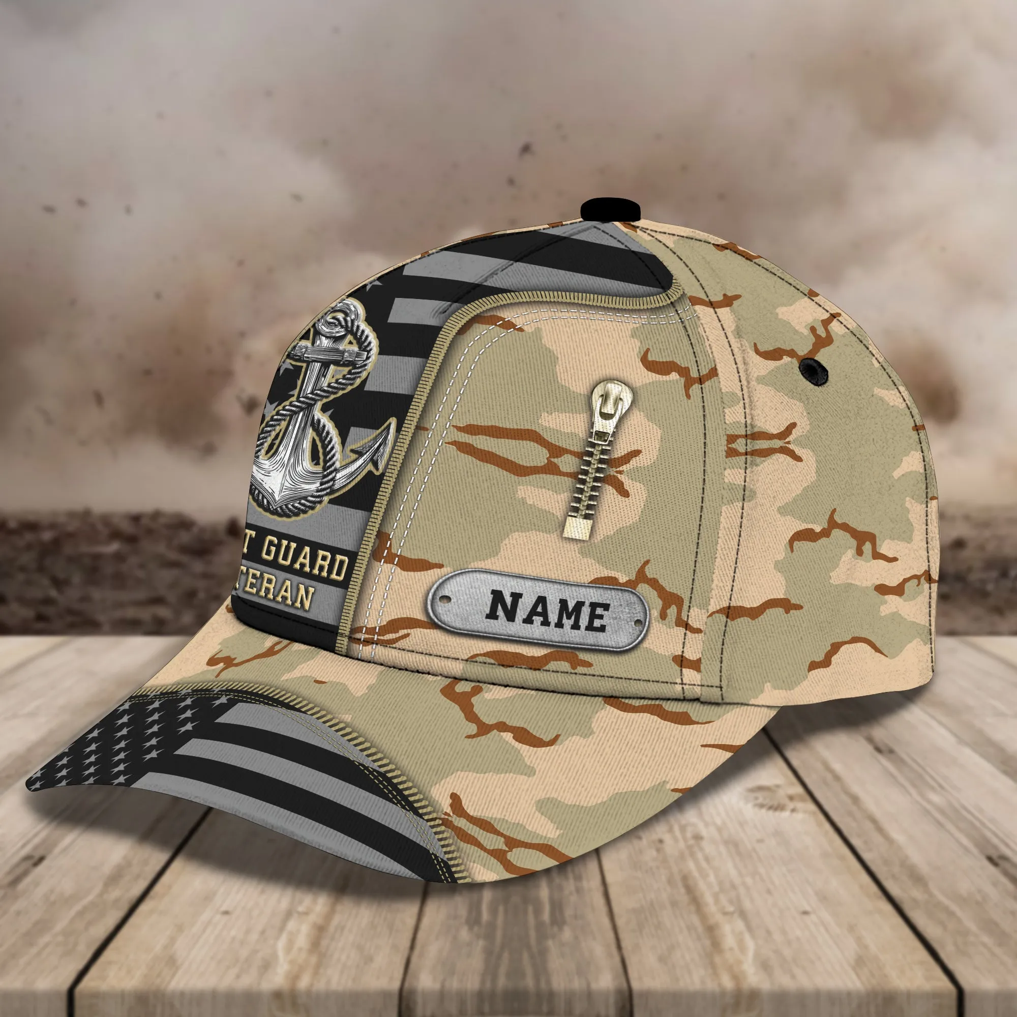 Coast Guard Veteran - Loop - Personalized Name Cap - H9h3-321