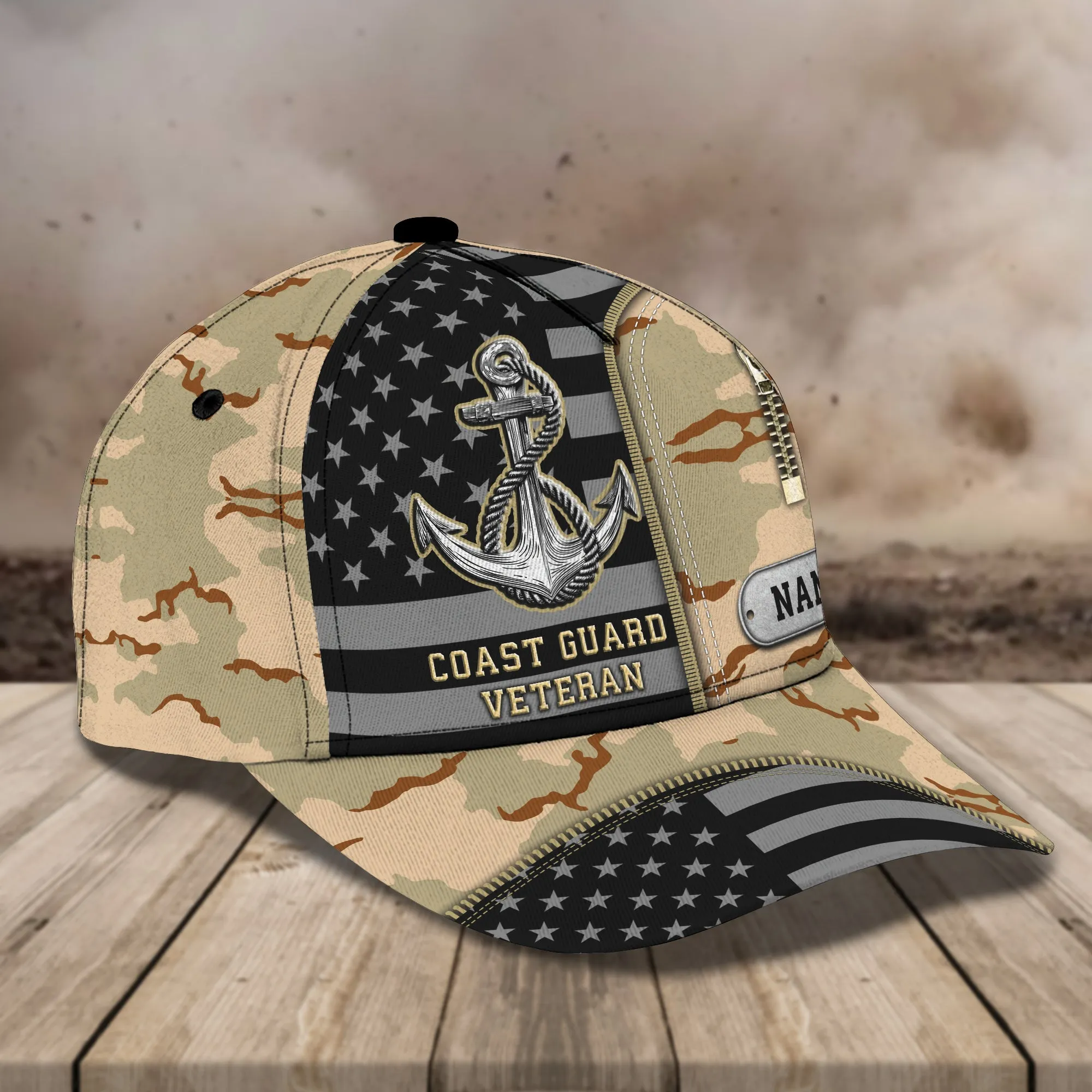 Coast Guard Veteran - Loop - Personalized Name Cap - H9h3-321