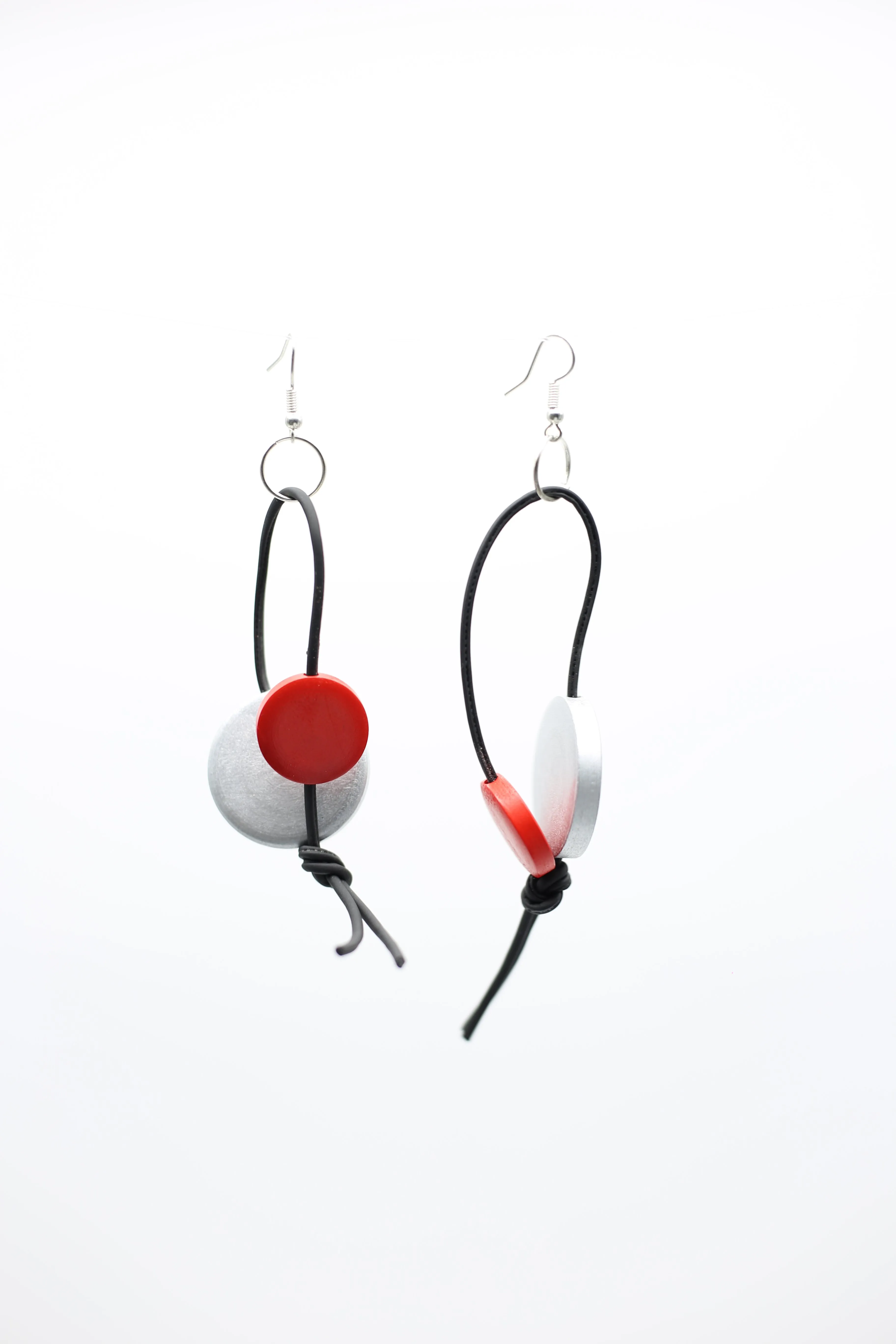 Coins on Leatherette Loop Earrings - Duo