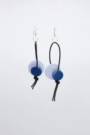 Coins on Leatherette Loop Earrings - Duo