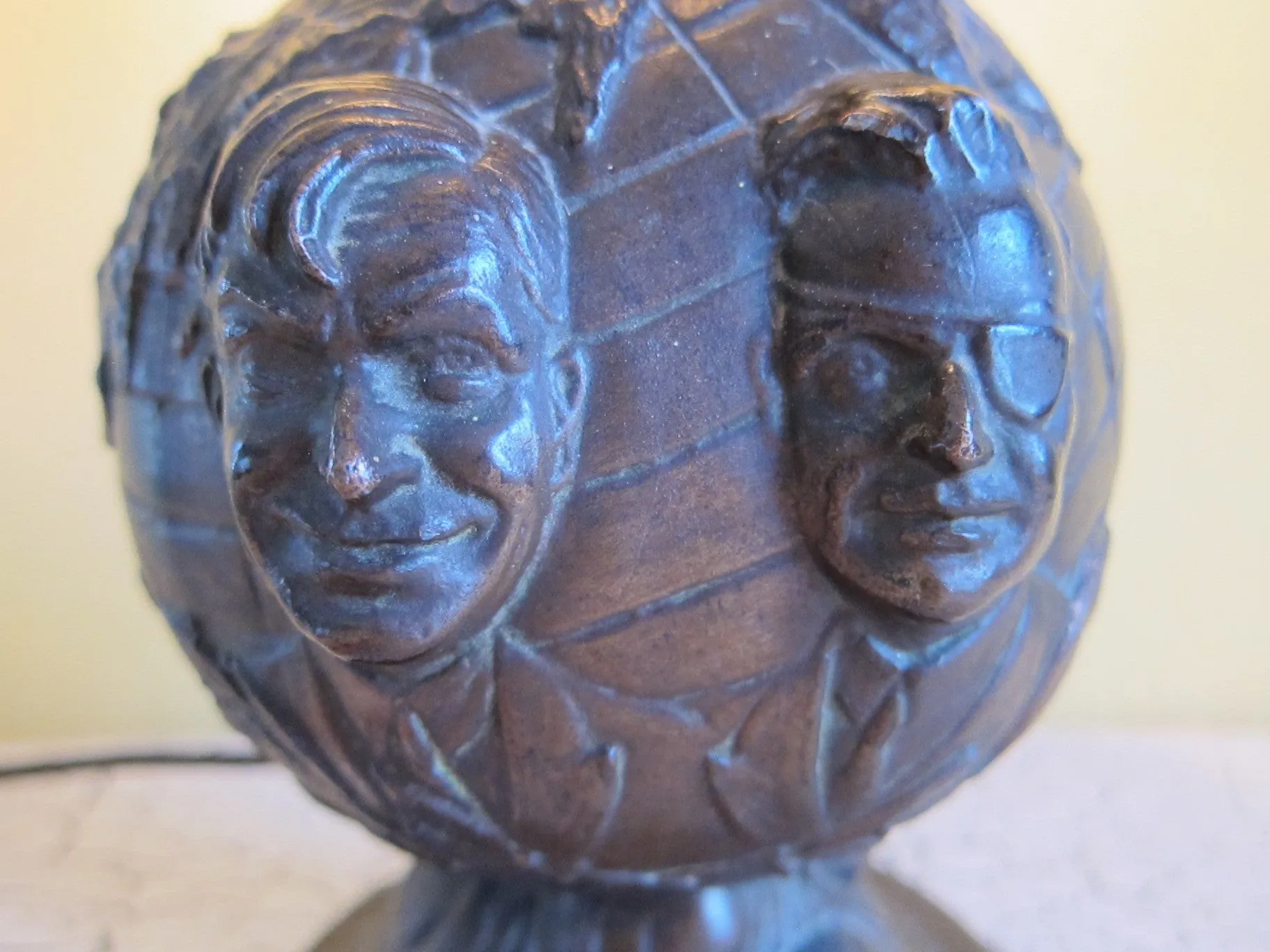 Collectible Will Rogers & Wiley Post Aviation Decor Collectible Table Lamp Sculpture
