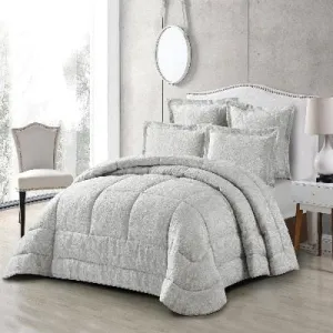 Cotton Co Madrid Jacquard Comforter 5 Piece Queen Silver