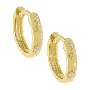 CZ Mini Starburst Huggie Earring