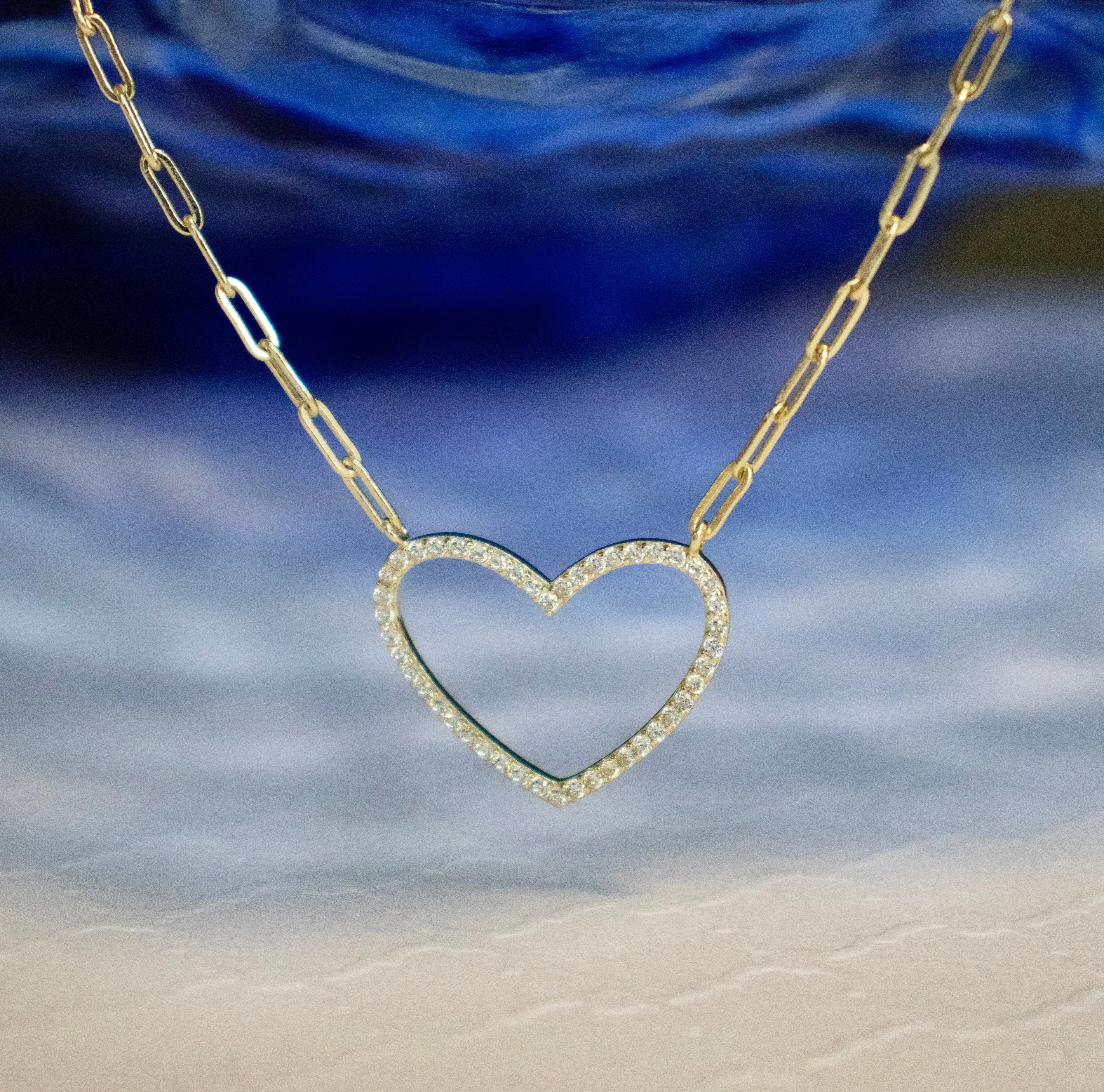 CZ Open Heart Necklace