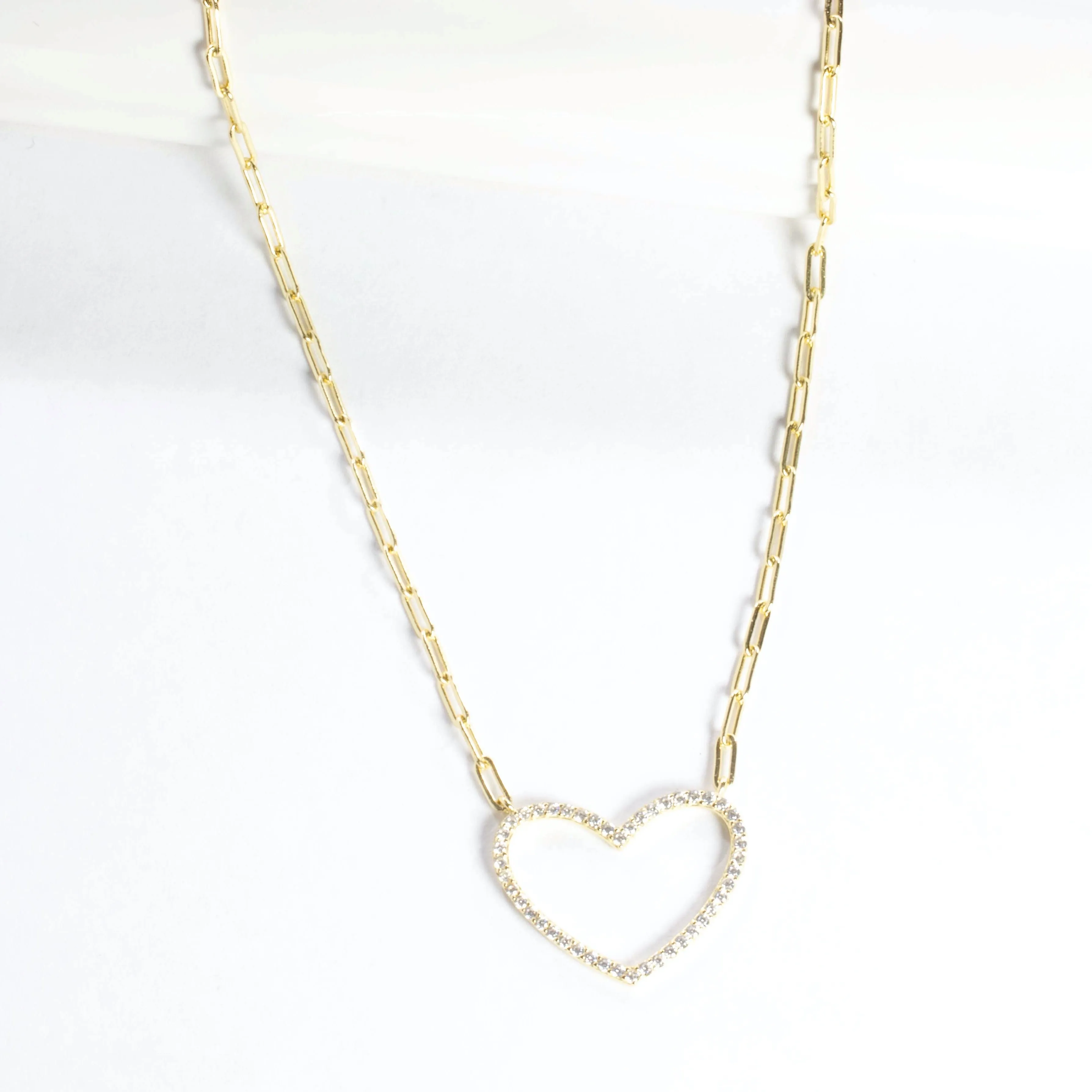 CZ Open Heart Necklace
