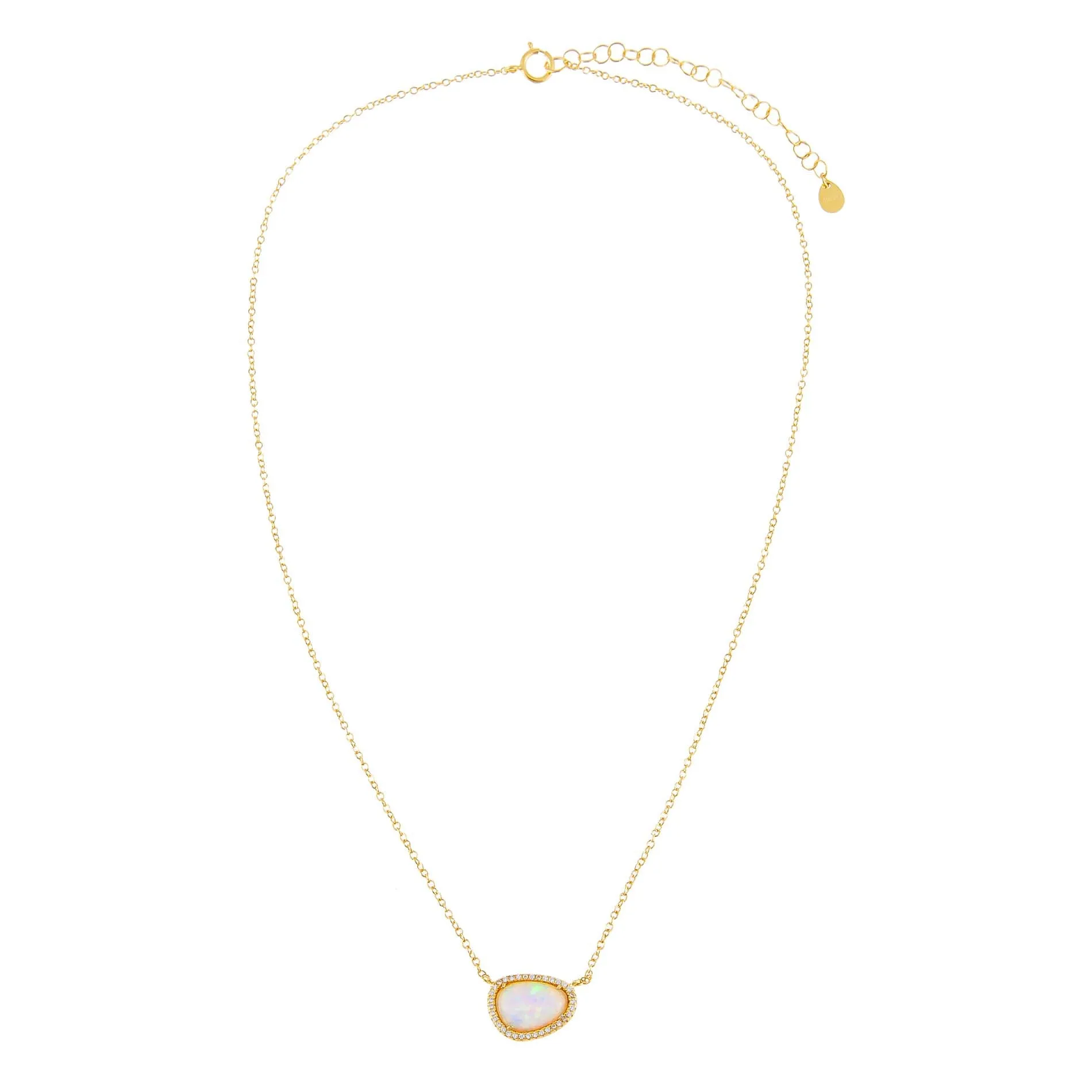 CZ X Opal Stone Necklace