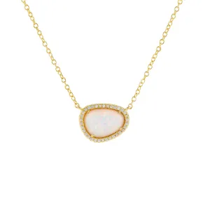 CZ X Opal Stone Necklace
