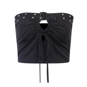 Dark Strap Slim Crop Top SD00504