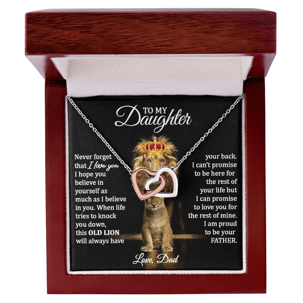 Daughter Gold Hearts Necklace (Love, Dad) | Lion Always Has Your Back