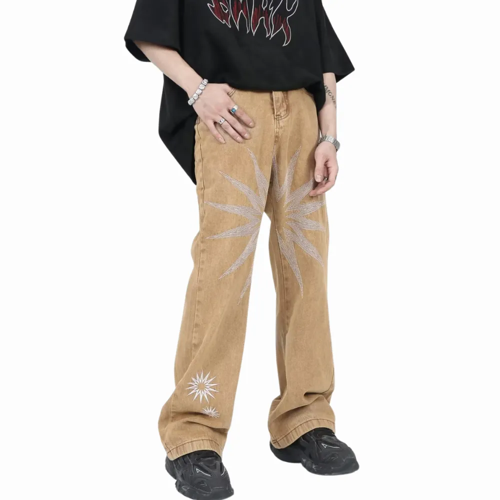 DF| Heavy Starburst Daisy Embroidery Jeans