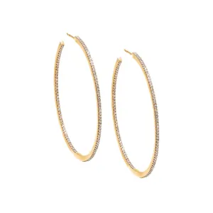 Diamond Pave Large Hoop Earring 14K
