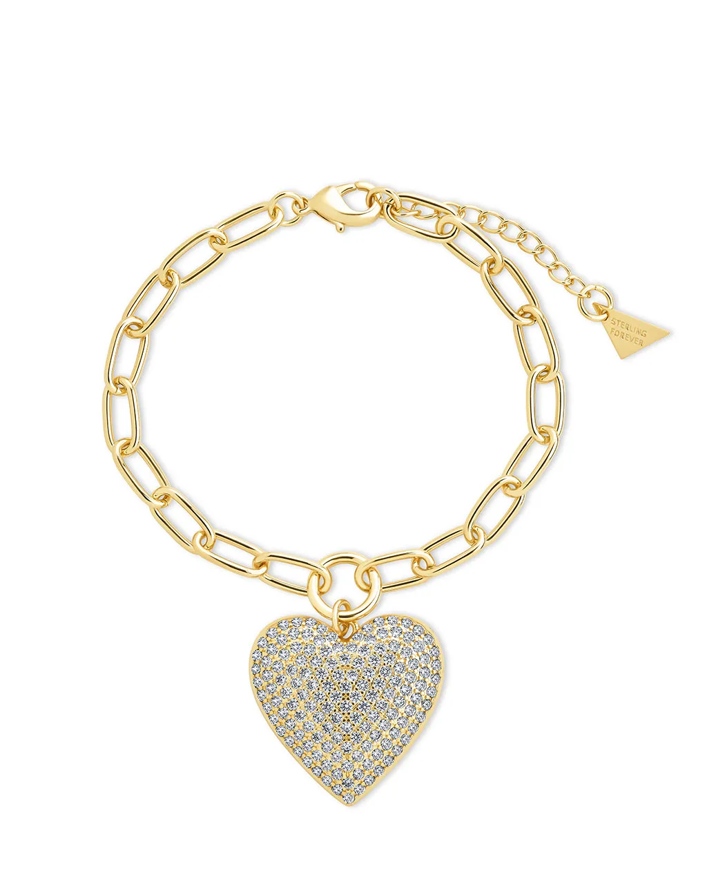 Disco Heart CZ Statement Bracelet
