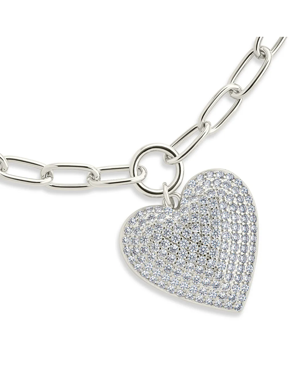 Disco Heart CZ Statement Bracelet