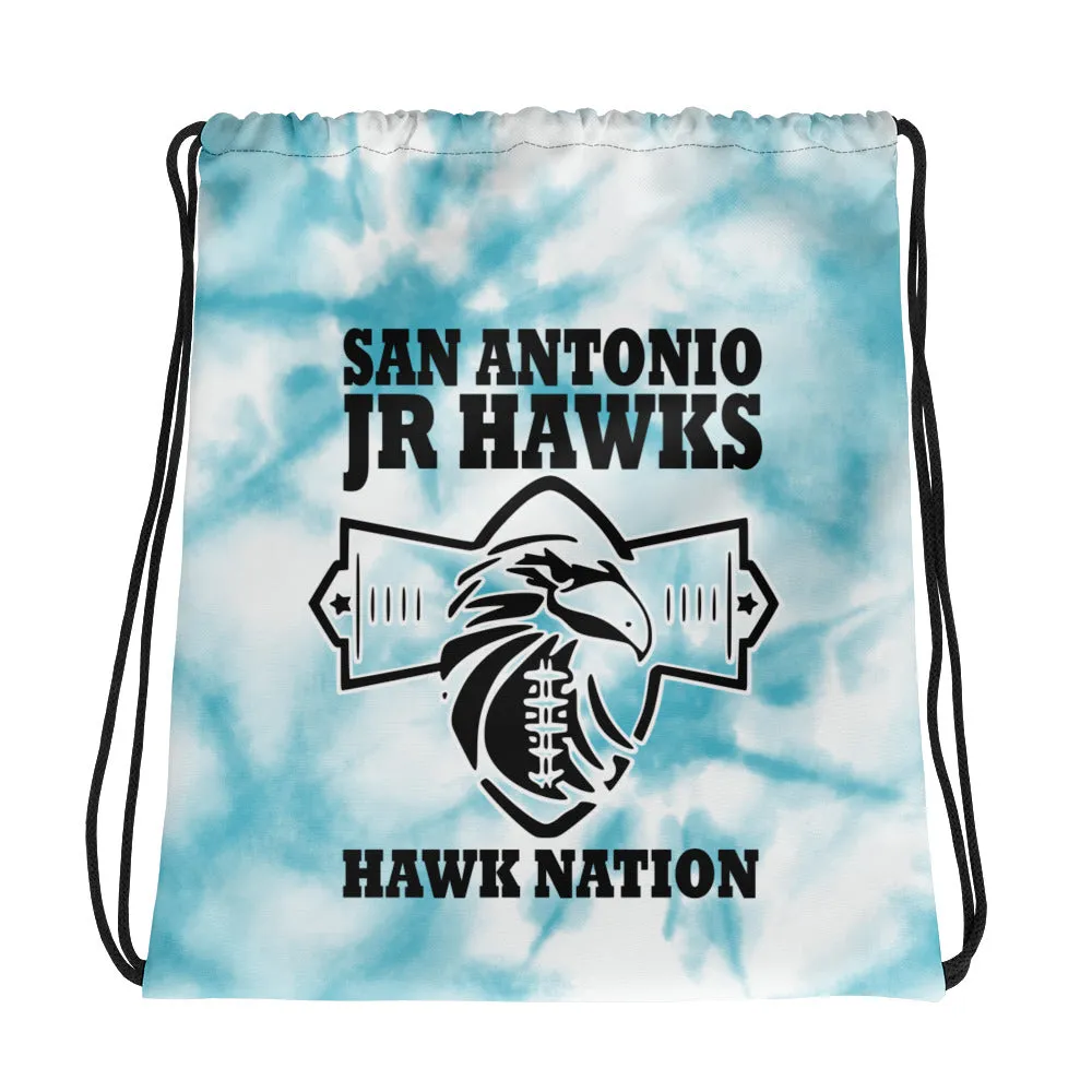Drawstring Bag ~ Jr Hawks Football Field Tie-Dye