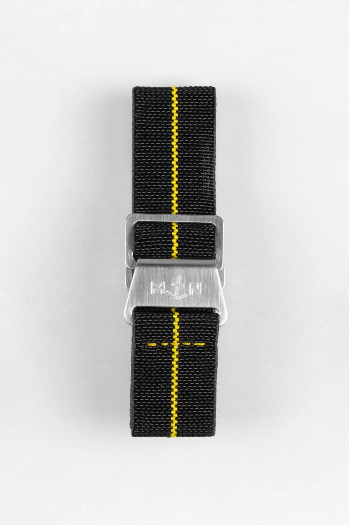 Erika's Originals BLACK OPS MN™ Strap with YELLOW Centerline - BRUSHED Hardware