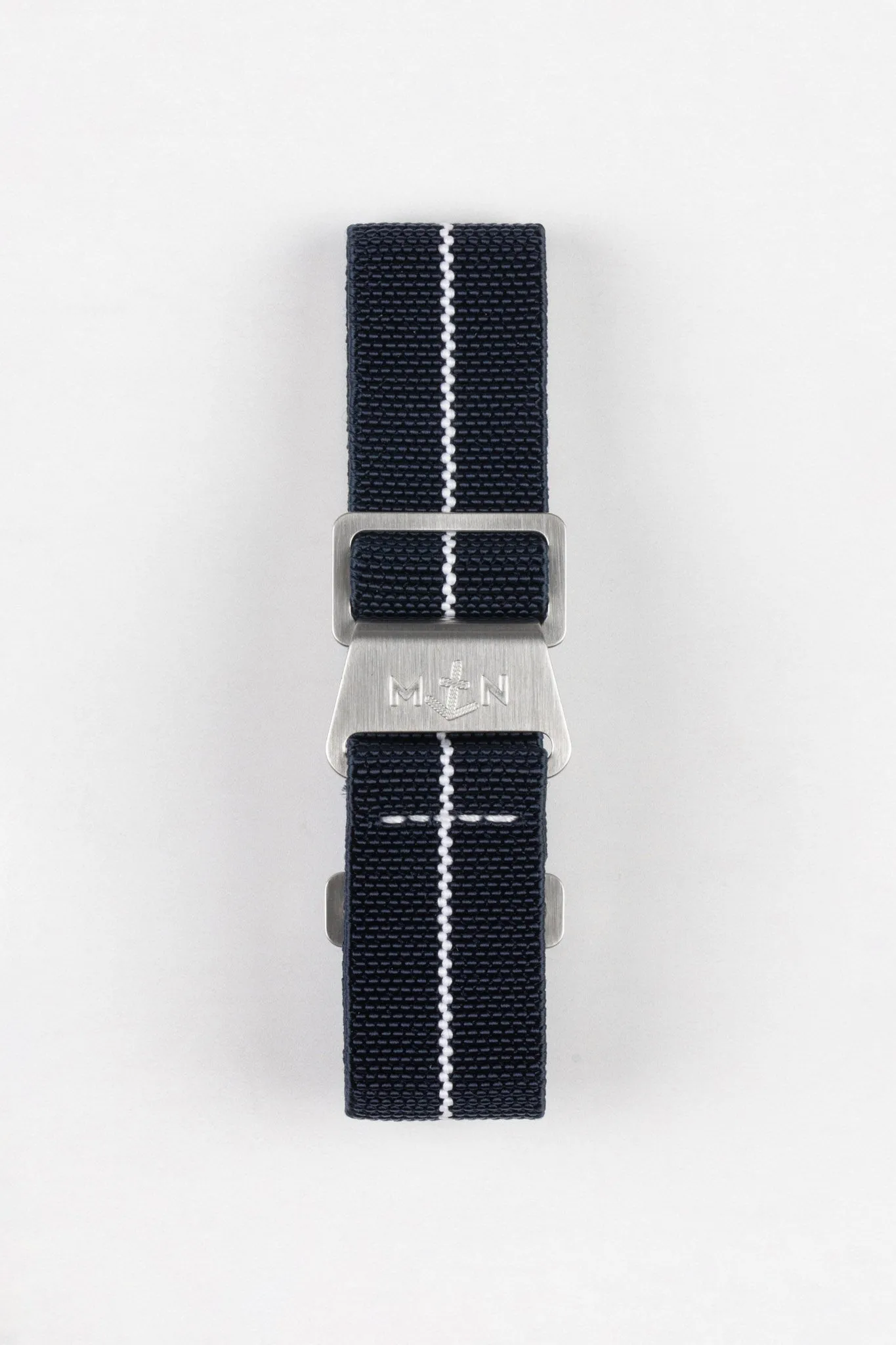 Erika's Originals TRIDENT MN™ Strap with WHITE Centerline - BRUSHED Hardware