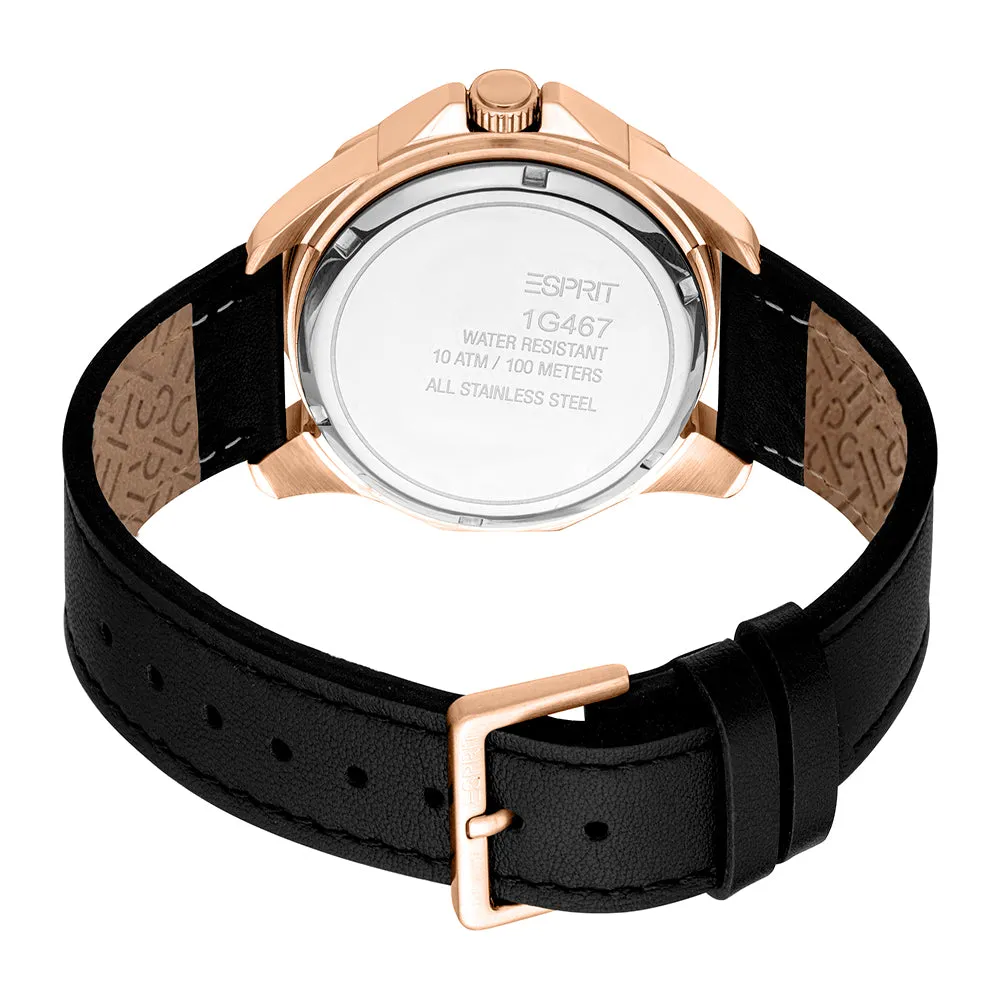 Esprit Men's 42mm Onyx Fashion Black Dial Watch