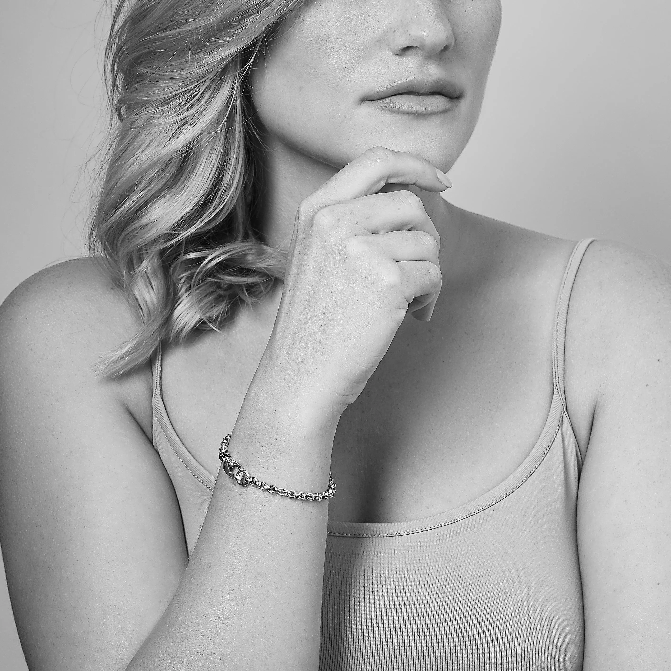 Everyday Chain Bracelet - Sterling Silver   CZ Blanc
