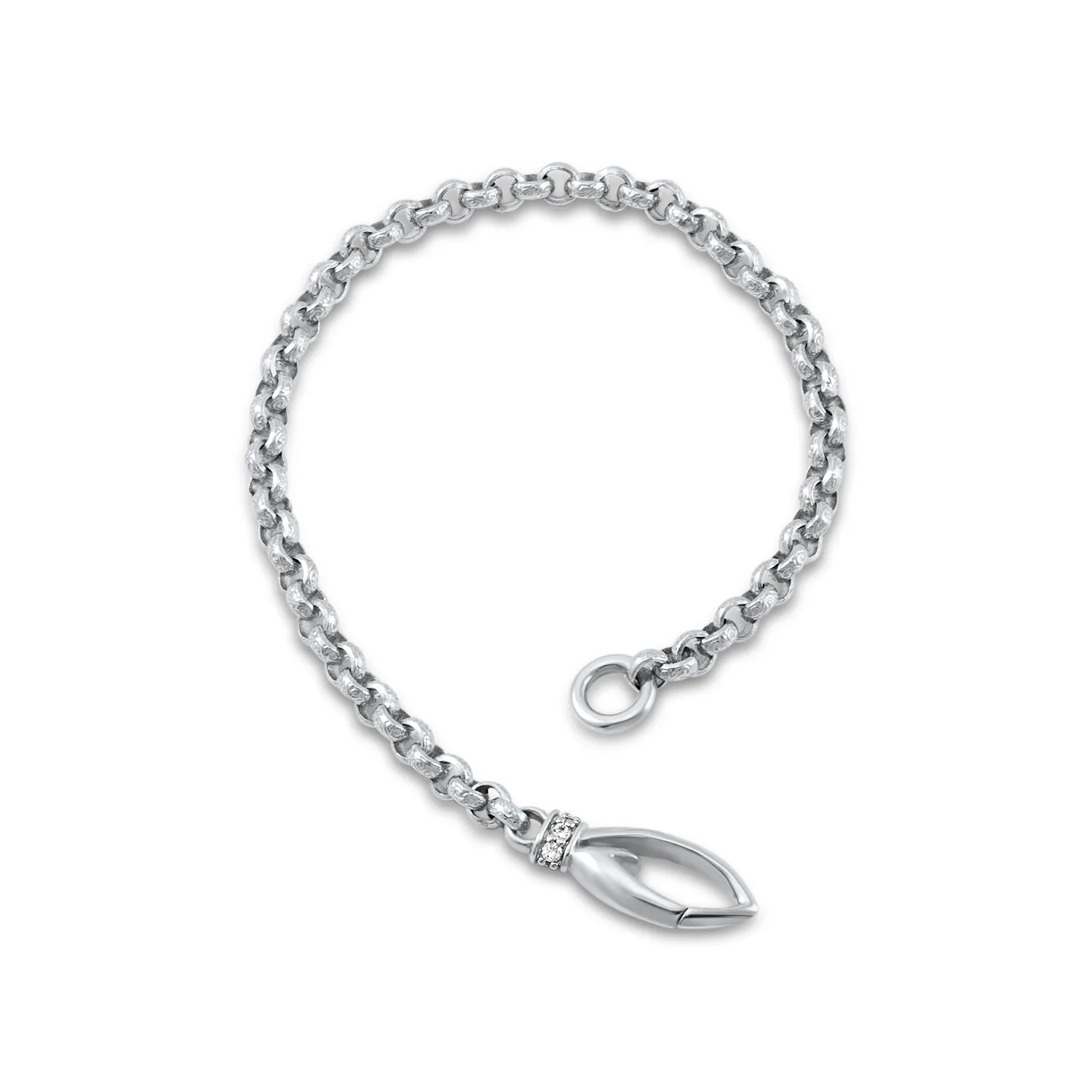 Everyday Chain Bracelet - Sterling Silver   CZ Blanc