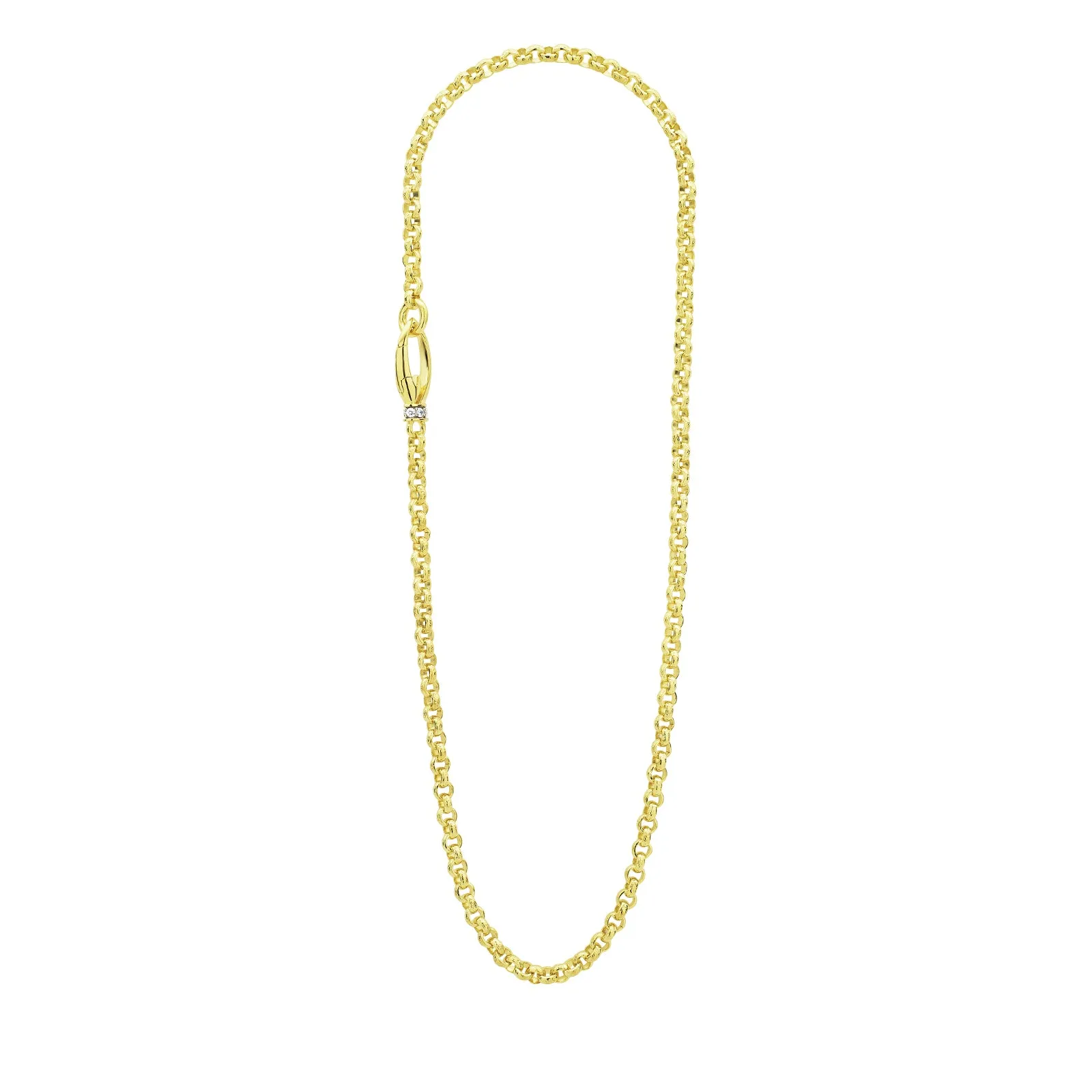 Everyday Chain Necklace 16" - 18K Gold Vermeil   CZ Blanc