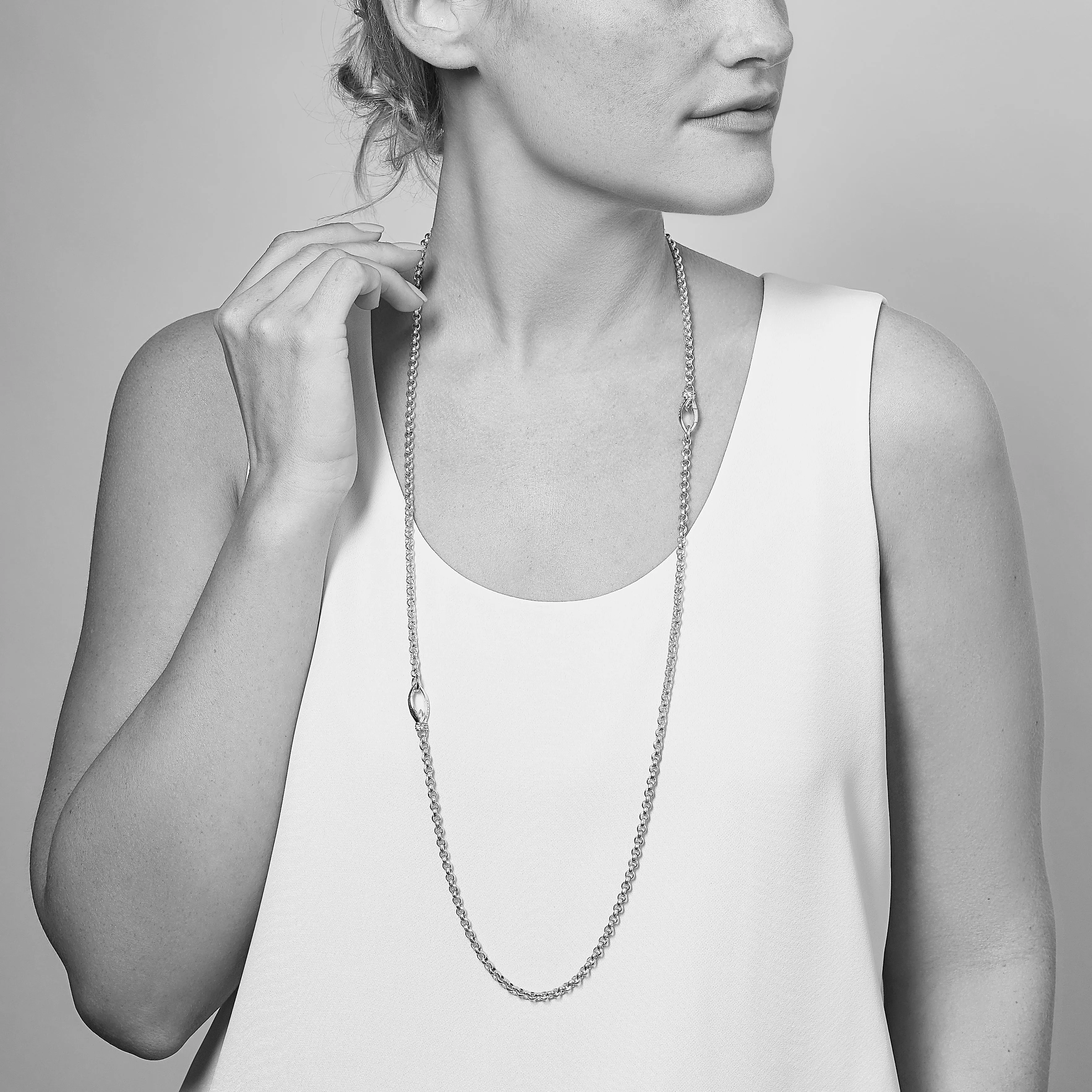 Everyday Chain Necklace 16" - 18K Gold Vermeil   CZ Blanc