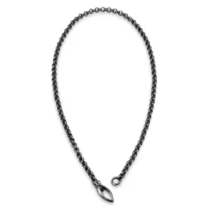 Everyday Chain Necklace 16" - Black Ruthenium Vermeil   CZ Noir